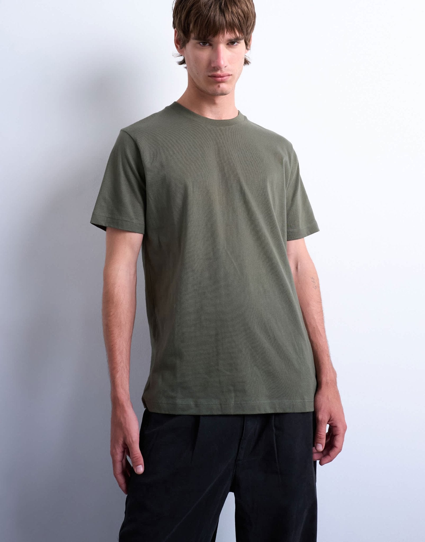 Topman classic fit t-shirt in khaki - ASOS Sample Sale