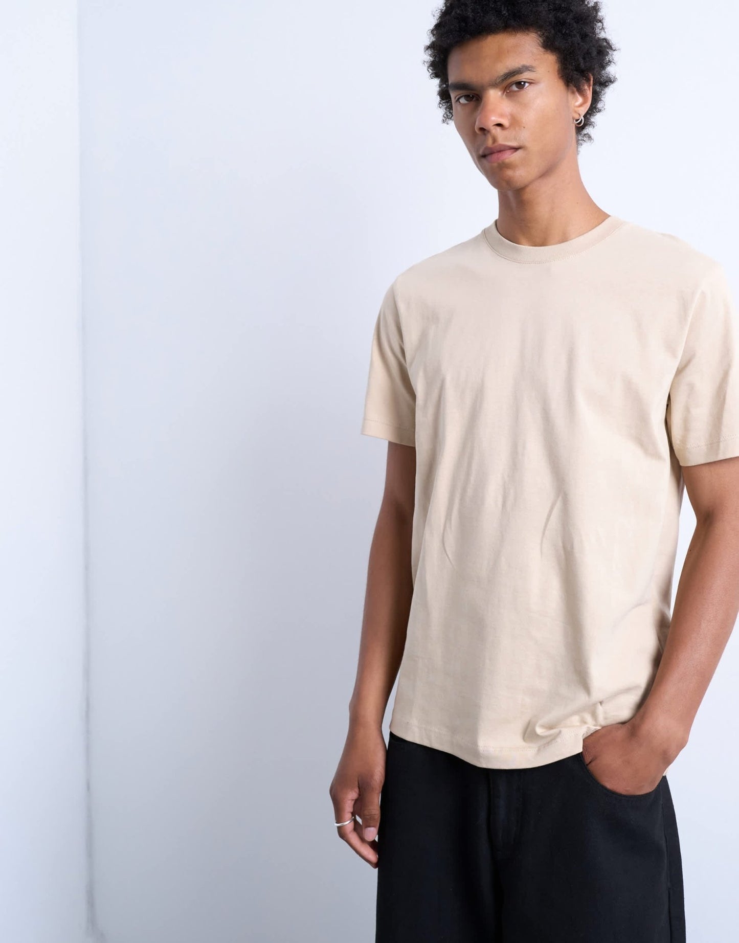 Topman classic fit t-shirt in stone - ASOS Sample Sale