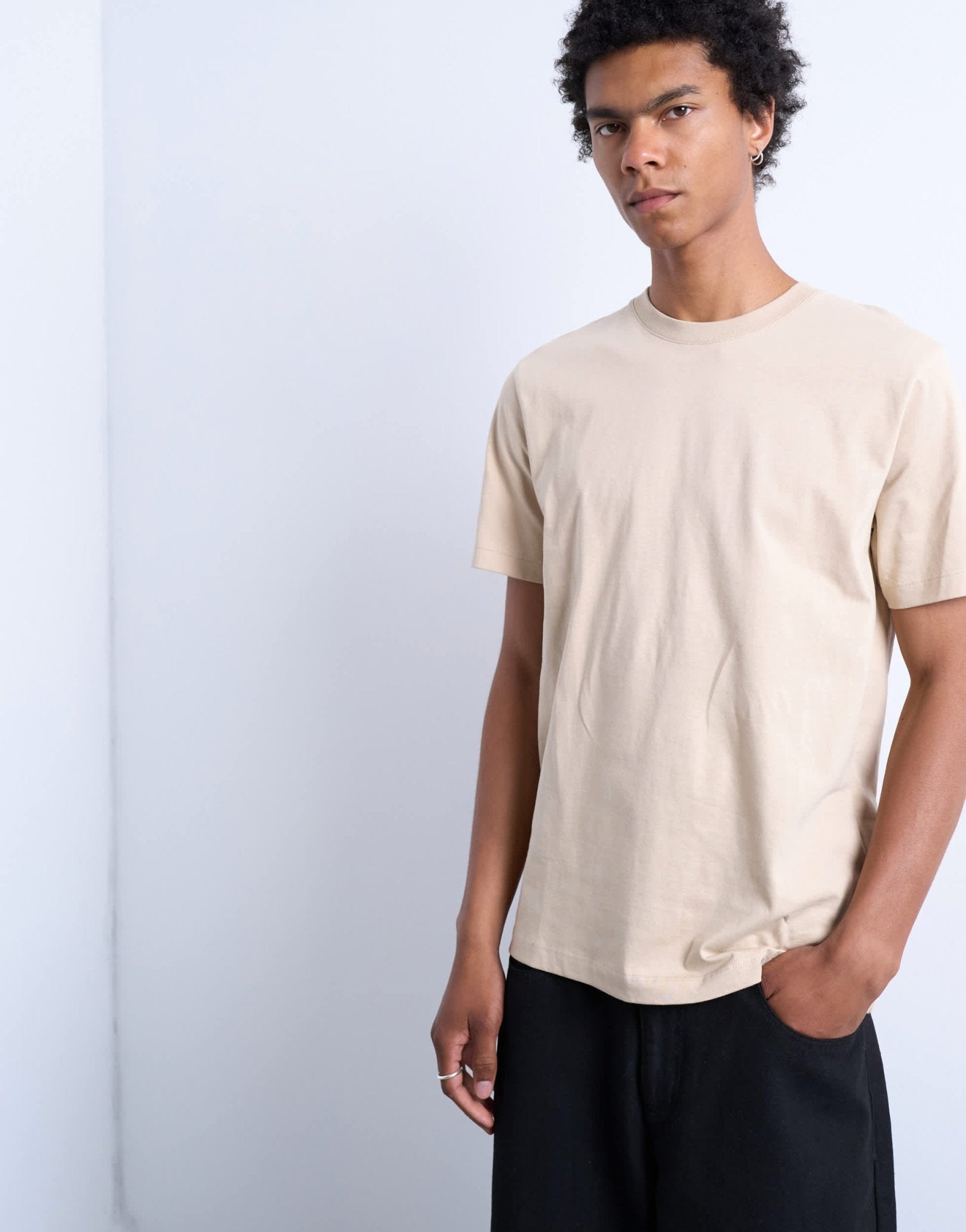 Topman classic fit t-shirt in stone - ASOS Sample Sale