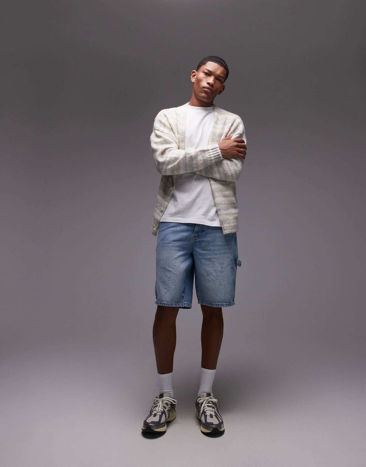 Topman denim carpenter short in light wash blue - ASOS Sample Sale