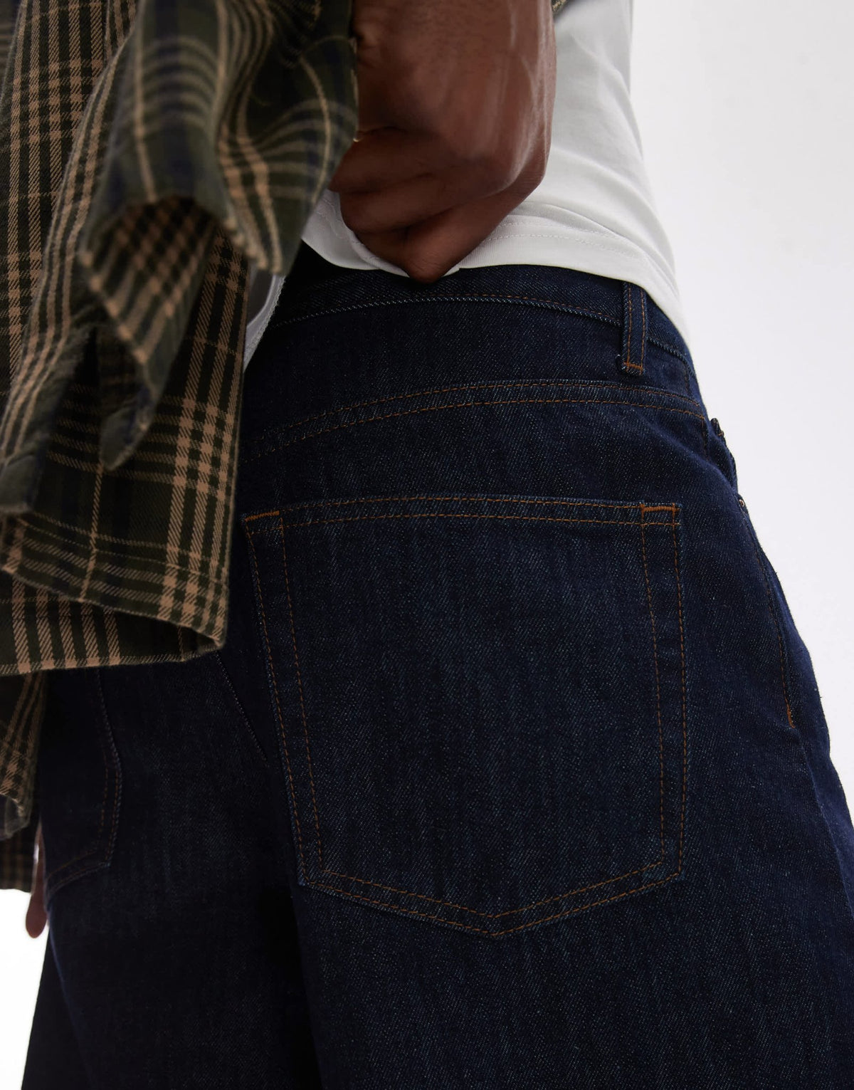 Topman denim mid length jort in mid wash raw - ASOS Sample Sale