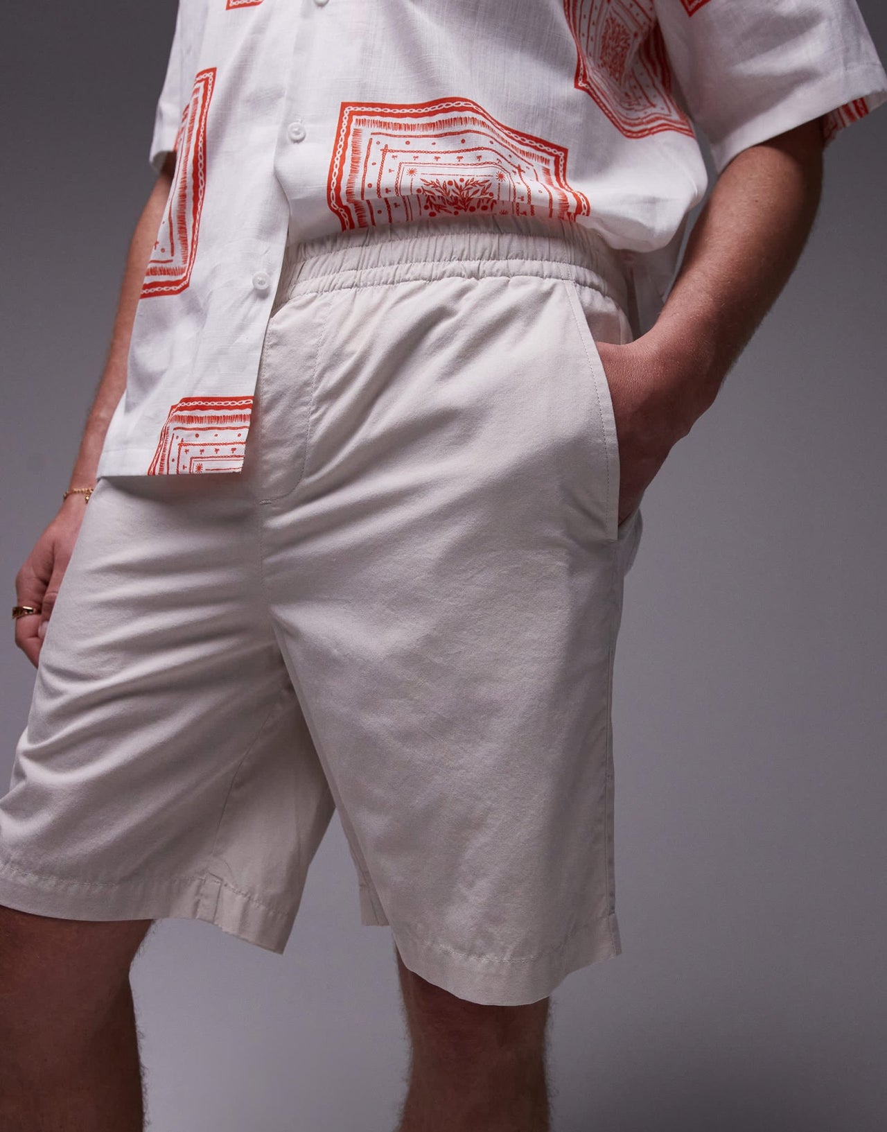 Topman elasticated waistband shorts in grey - ASOS Sample Sale