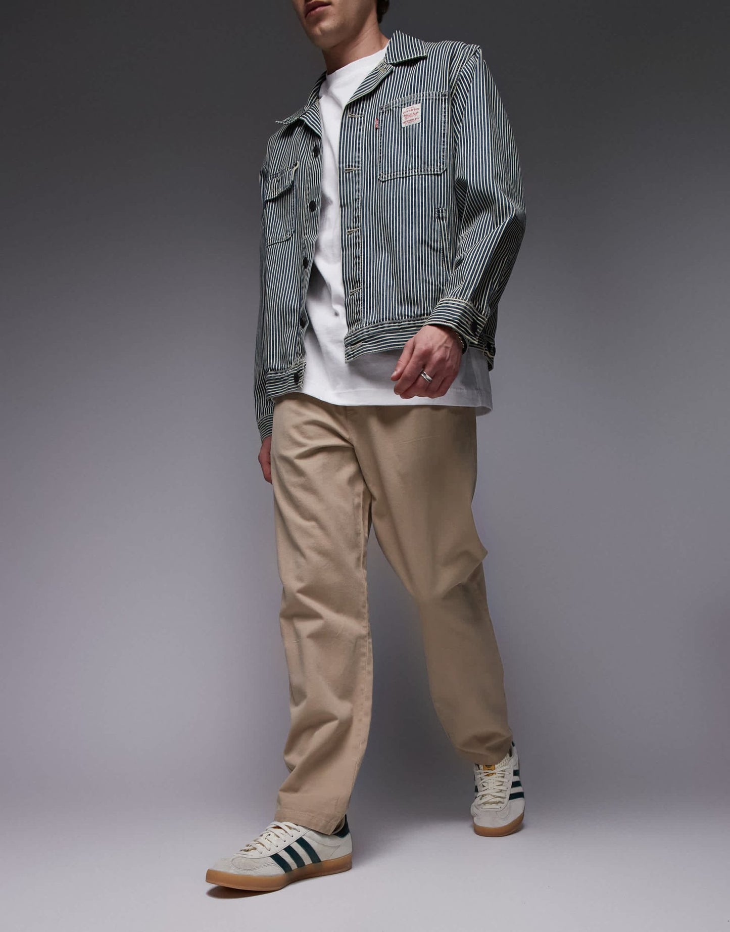 Topman essential baggy washed trousers in stone - ASOS Sample Sale