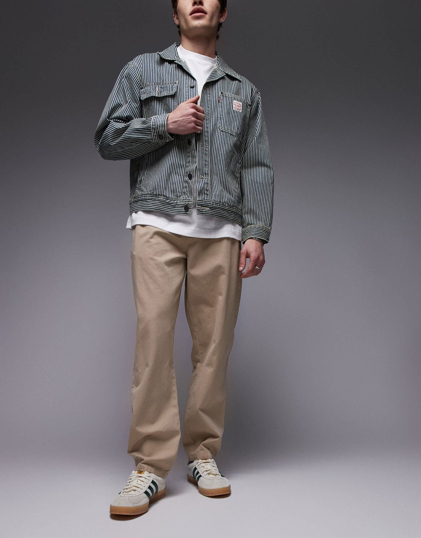 Topman essential baggy washed trousers in stone - ASOS Sample Sale