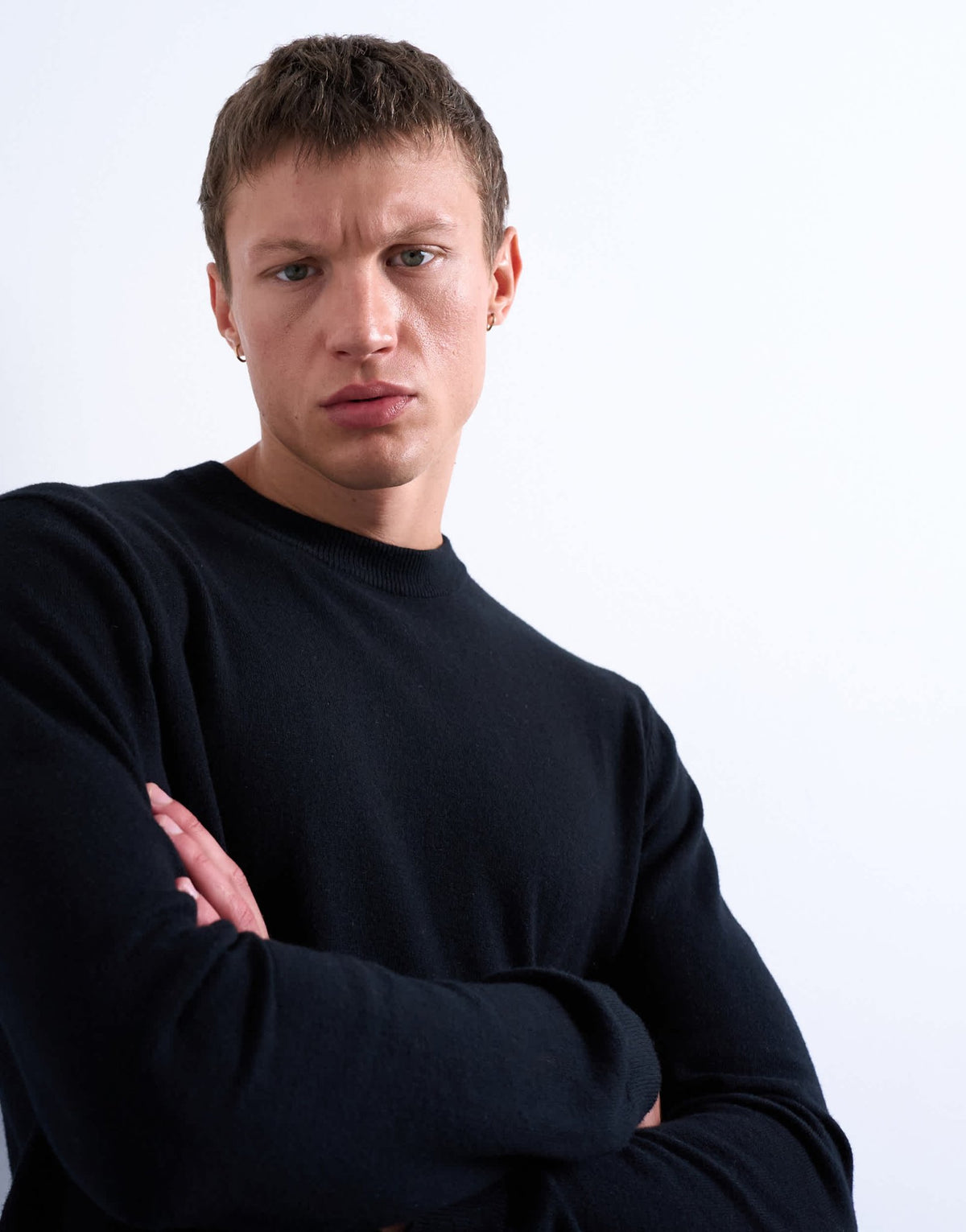 Topman essential knitted crew neck in black - ASOS Sample Sale