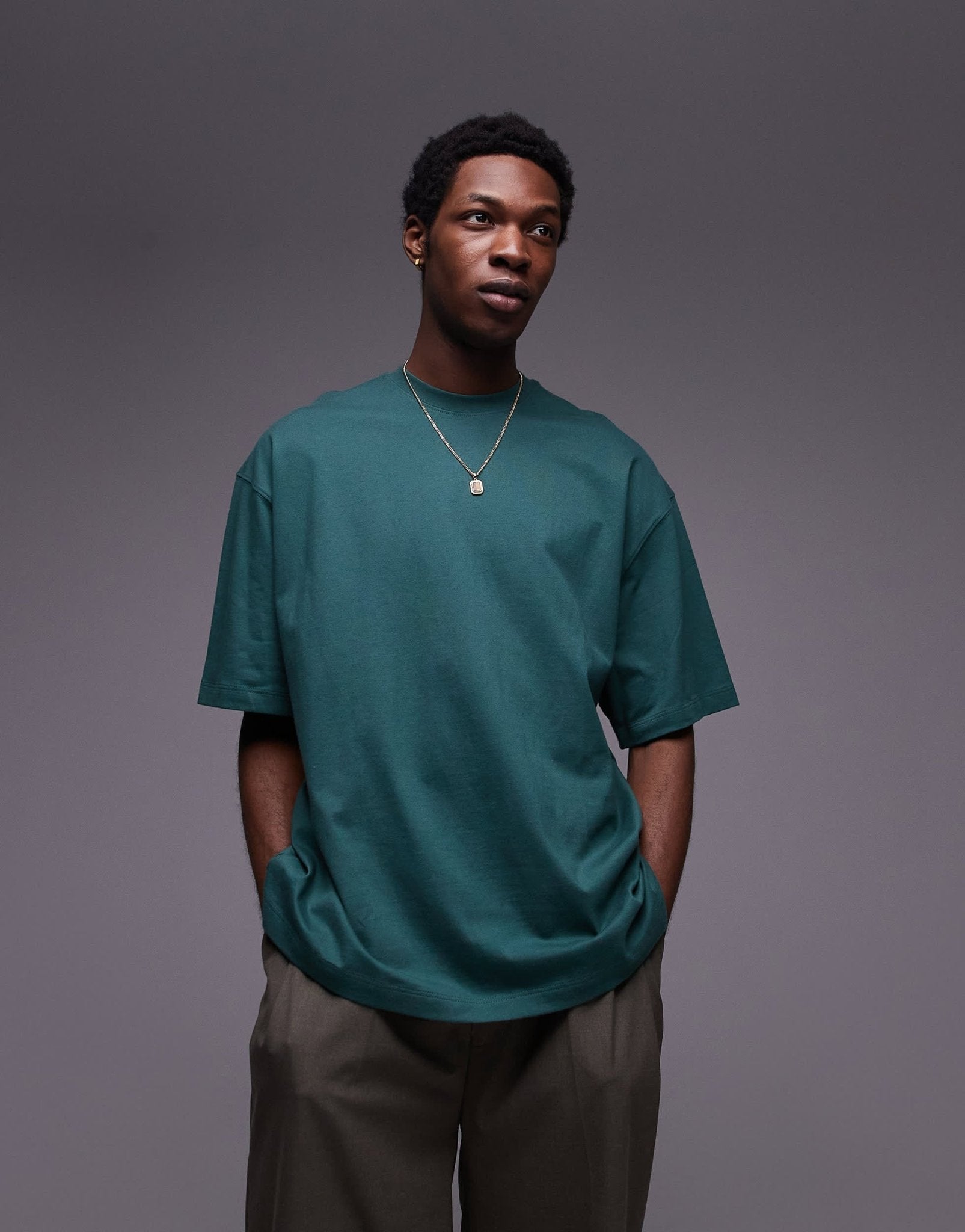 Topman extreme oversized fit t-shirt in dark green - ASOS Sample Sale