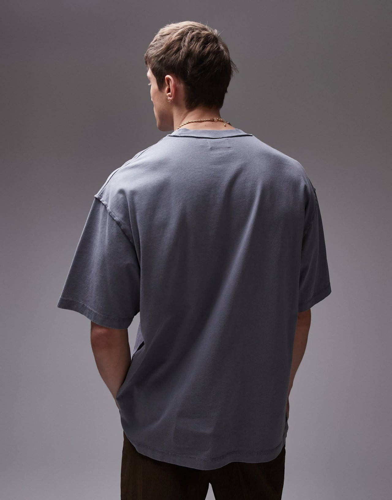 Topman extreme oversized washed raw seam detail t-shirt in grey - ASOS Sample Sale