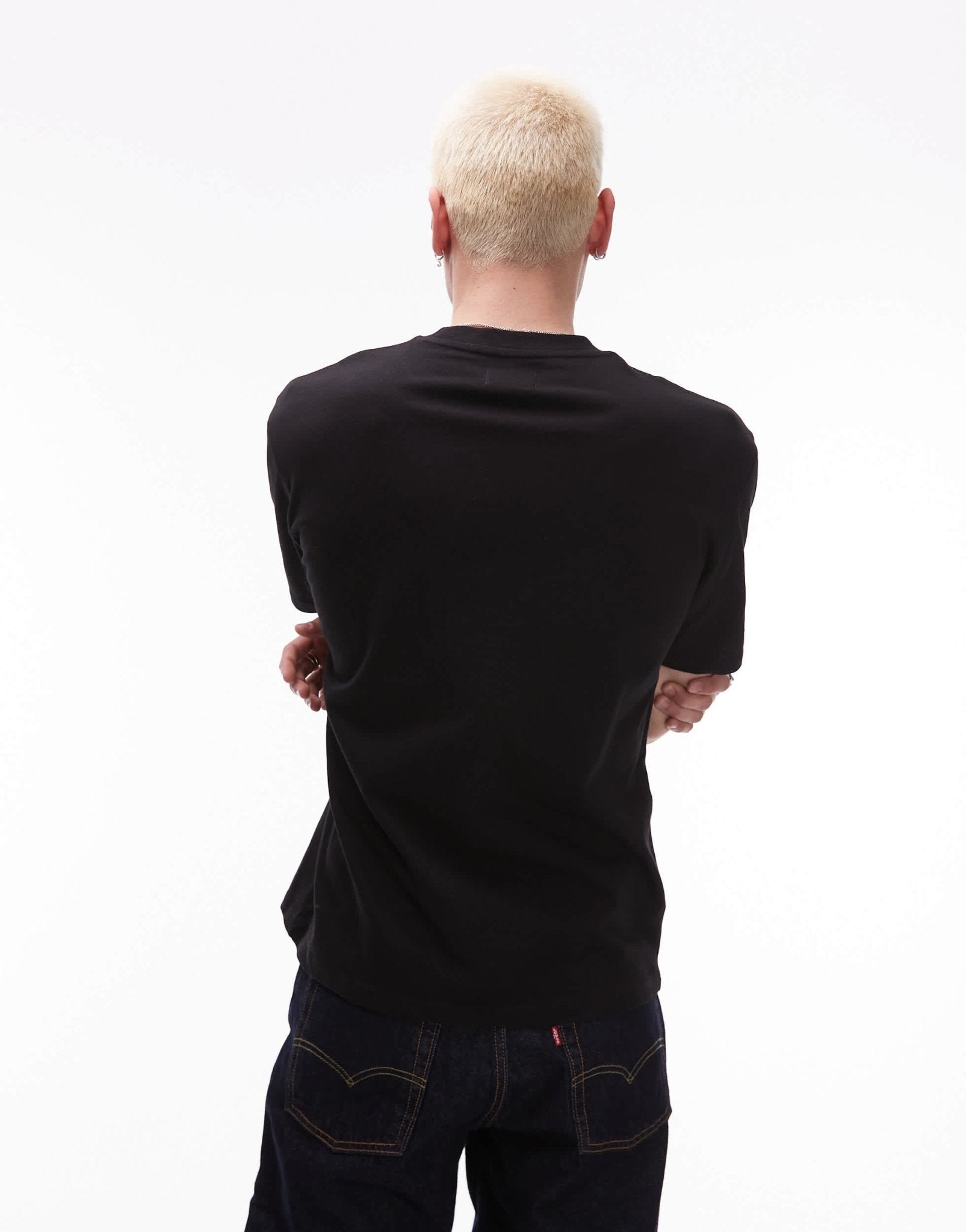 Topman heavyweight relaxed fit t-shirt with letter chenille embroidery in black - BLACK - ASOS Sample Sale