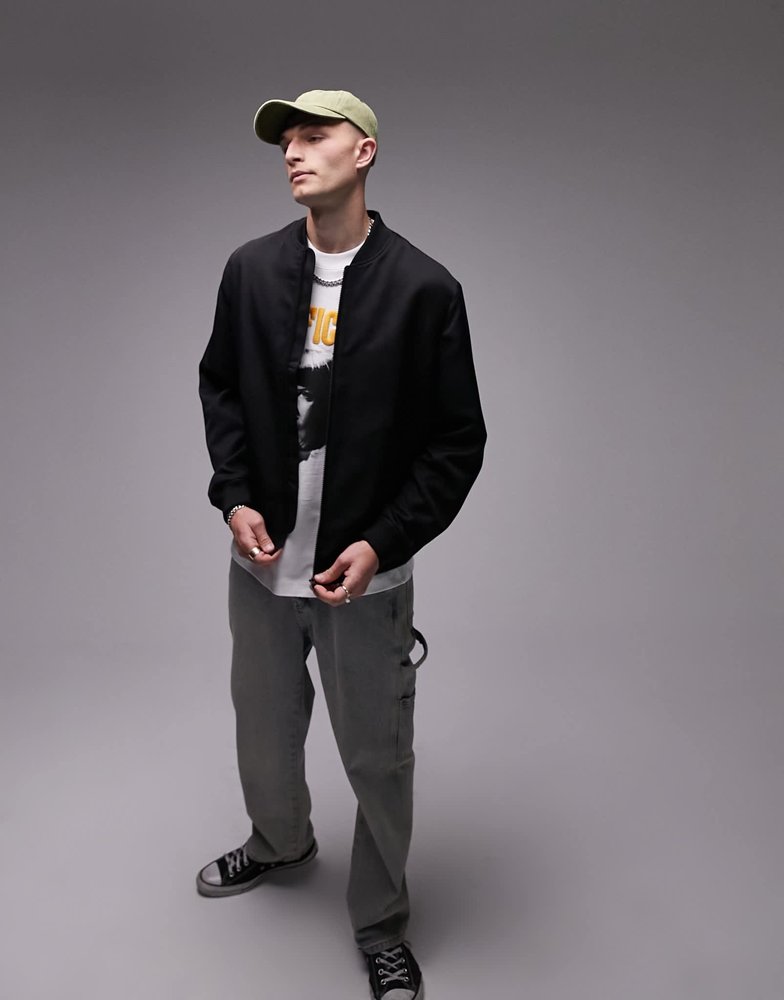 Topman lightweight bomber in black - ASOS Sample Sale