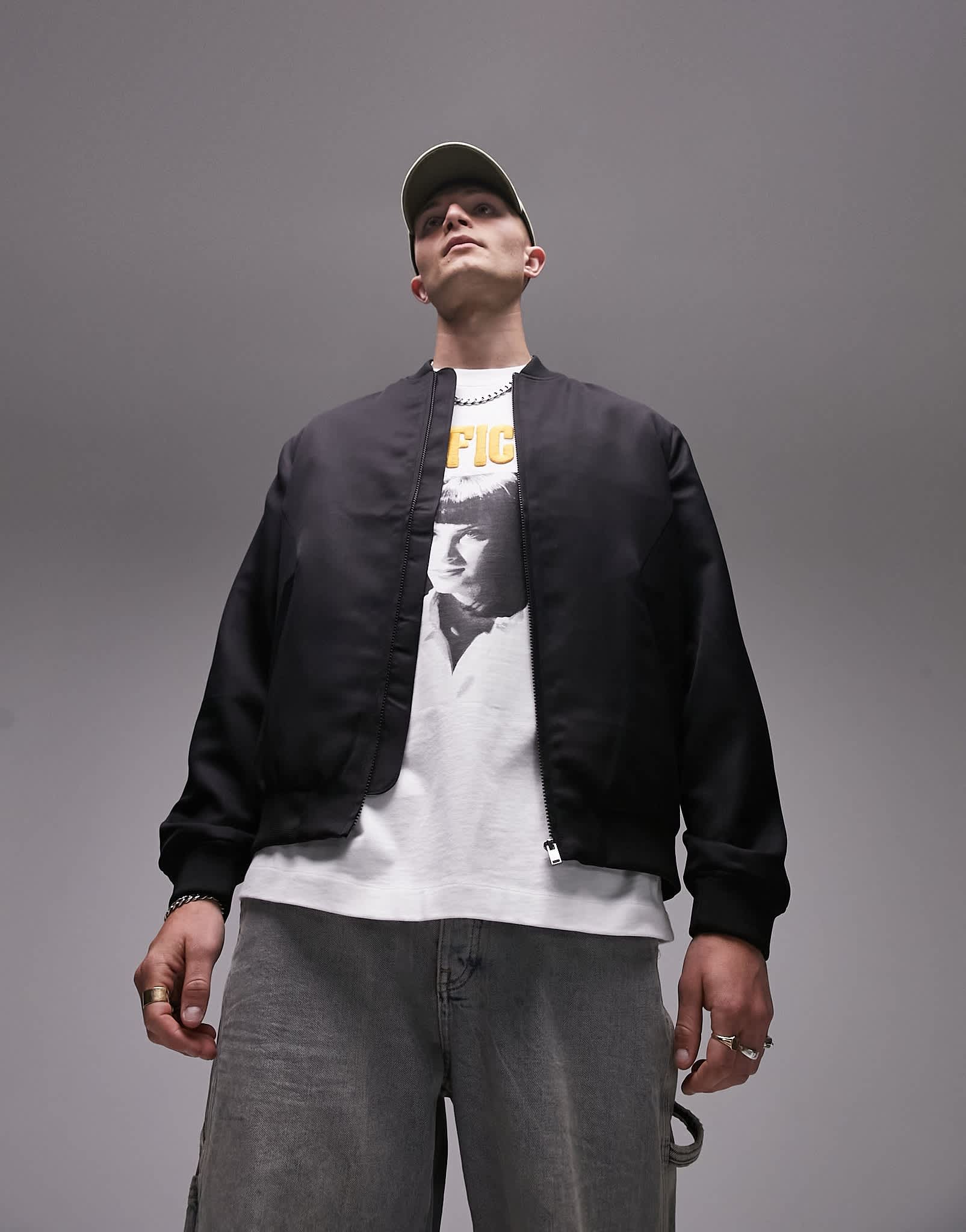 Topman lightweight bomber in black - ASOS Sample Sale