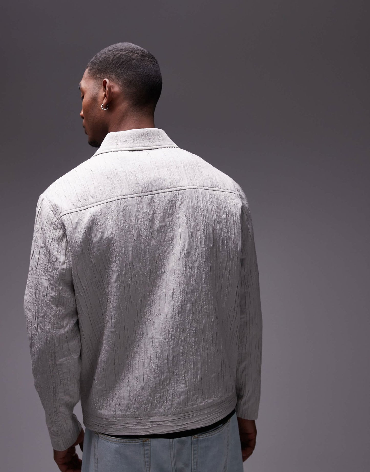 Topman premium textured harrington jacket in stone - ASOS Sample Sale