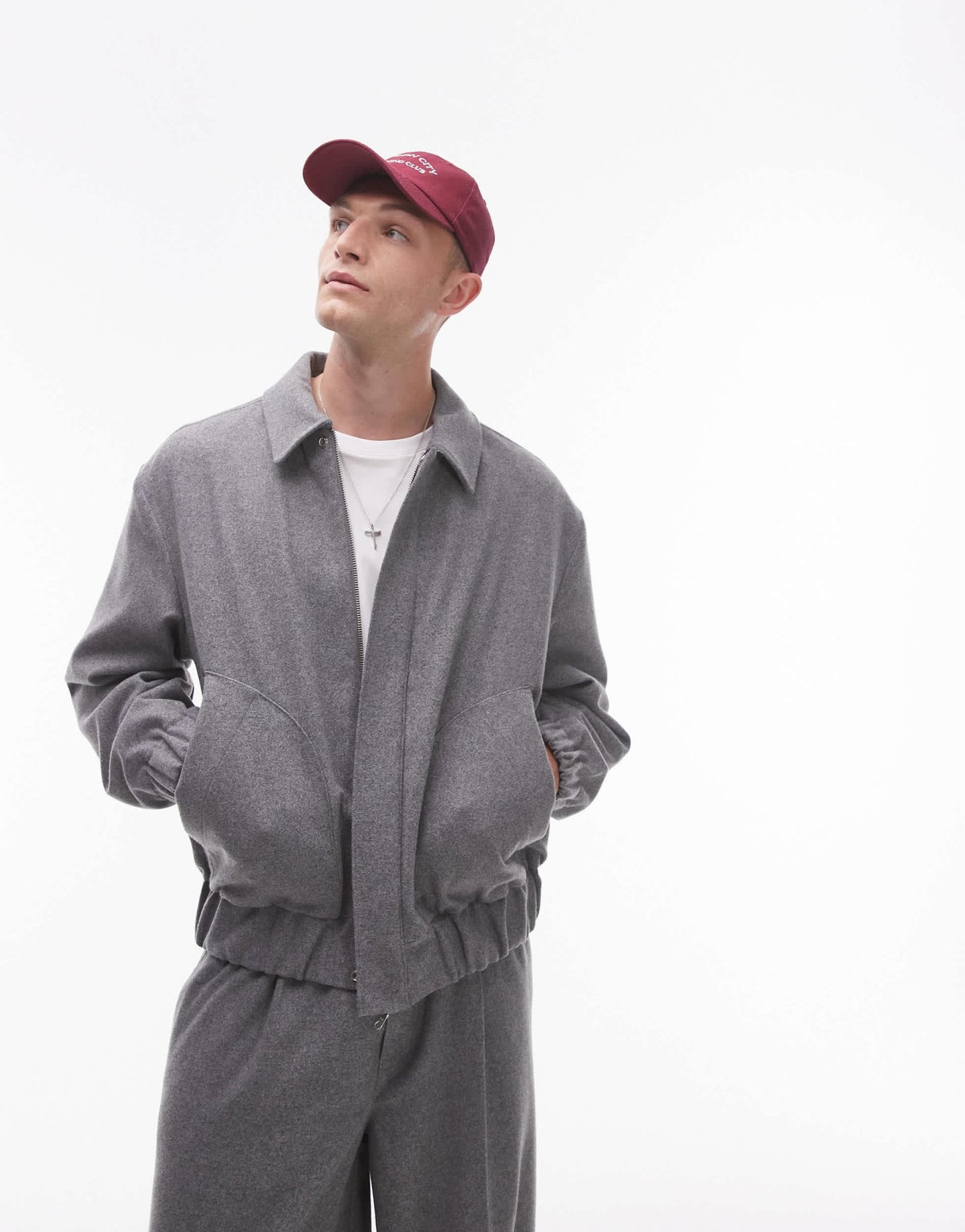Topman premium wool mix harrington in grey - ASOS Sample Sale