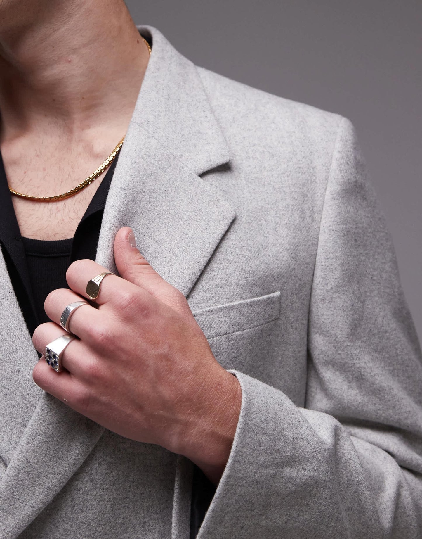 Topman premium wool mix oversized double breasted suit jacket in light grey - ASOS Sample Sale