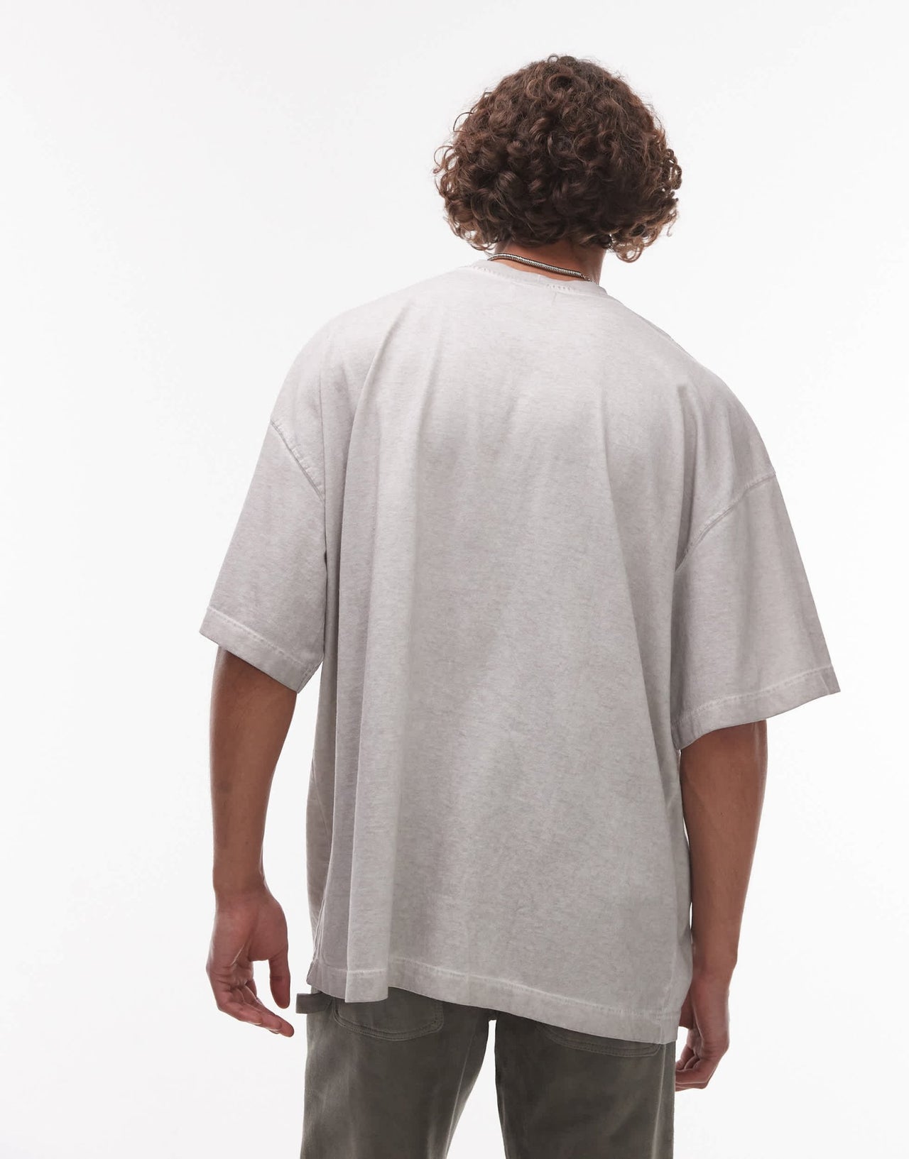 Topman relaxed fit oil wash t-shirt in light grey - ASOS Sample Sale