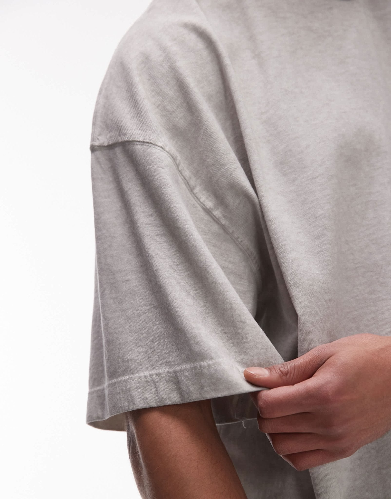 Topman relaxed fit oil wash t-shirt in light grey - ASOS Sample Sale