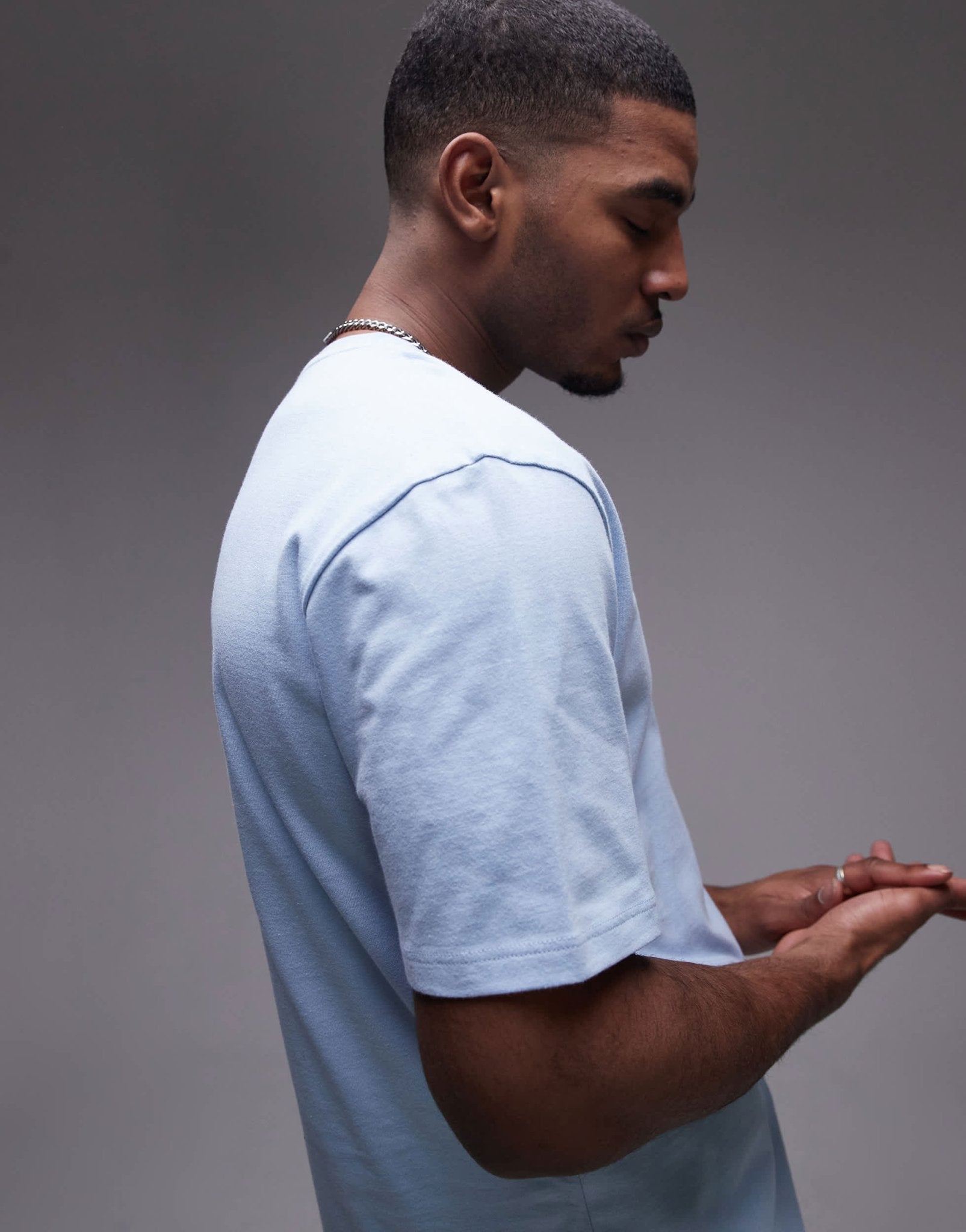 Topman relaxed fit t-shirt in blue - ASOS Sample Sale