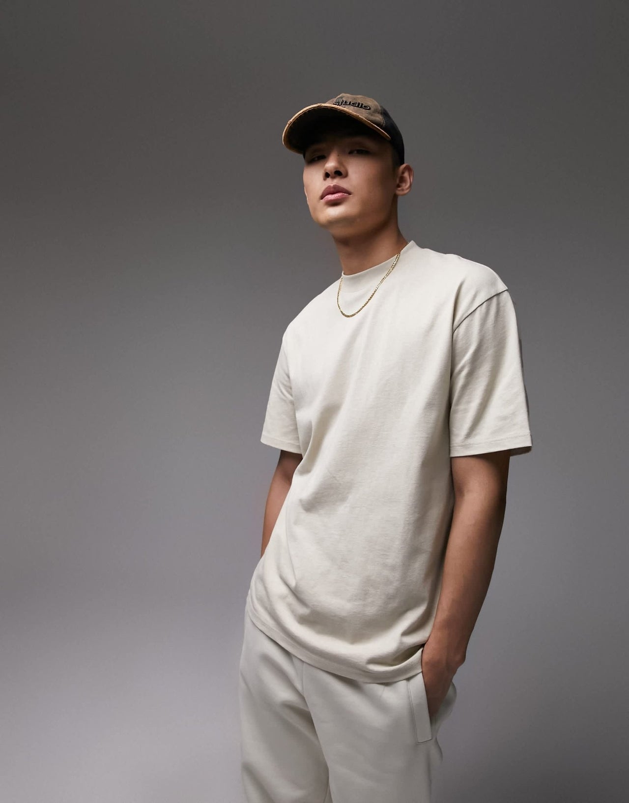 Topman relaxed fit t-shirt in stone - ASOS Sample Sale