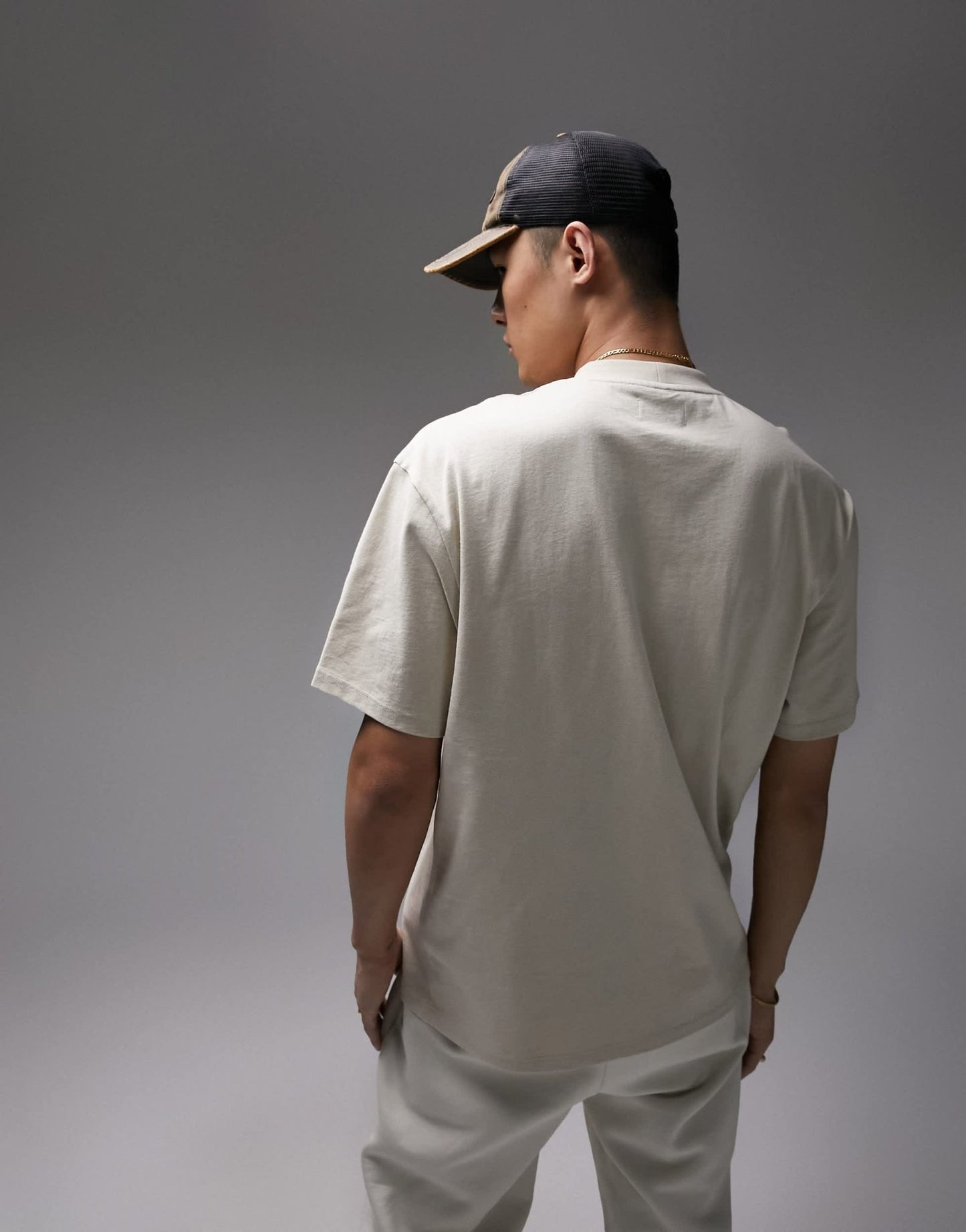 Topman relaxed fit t-shirt in stone - ASOS Sample Sale