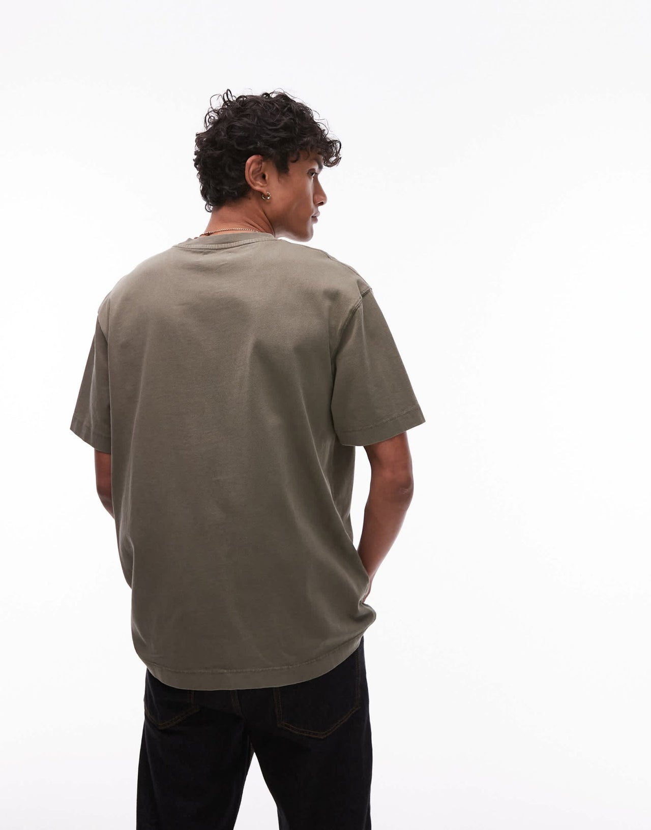 Topman relaxed fit t-shirt in washed khaki - ASOS Sample Sale