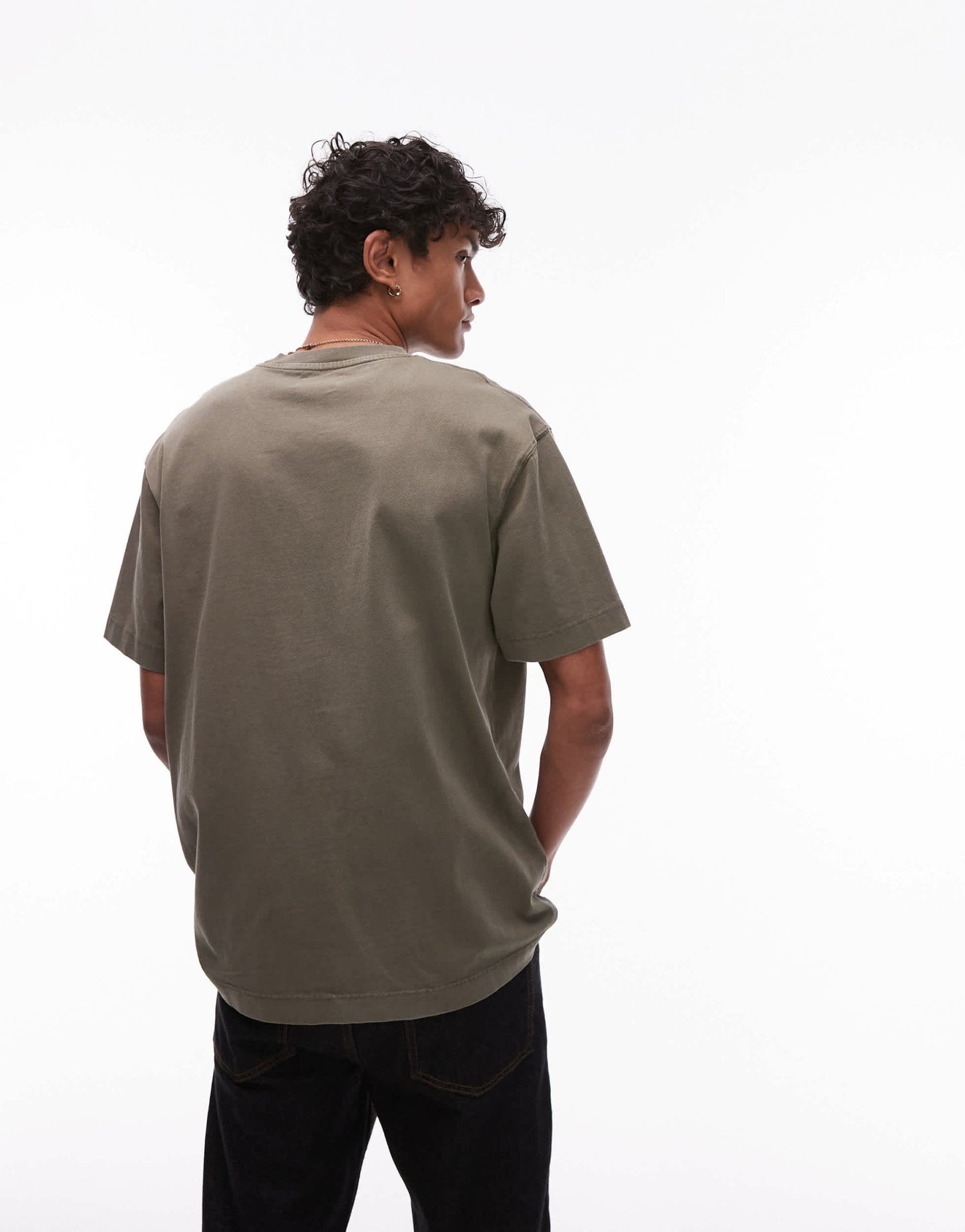 Topman relaxed fit t-shirt in washed khaki - ASOS Sample Sale