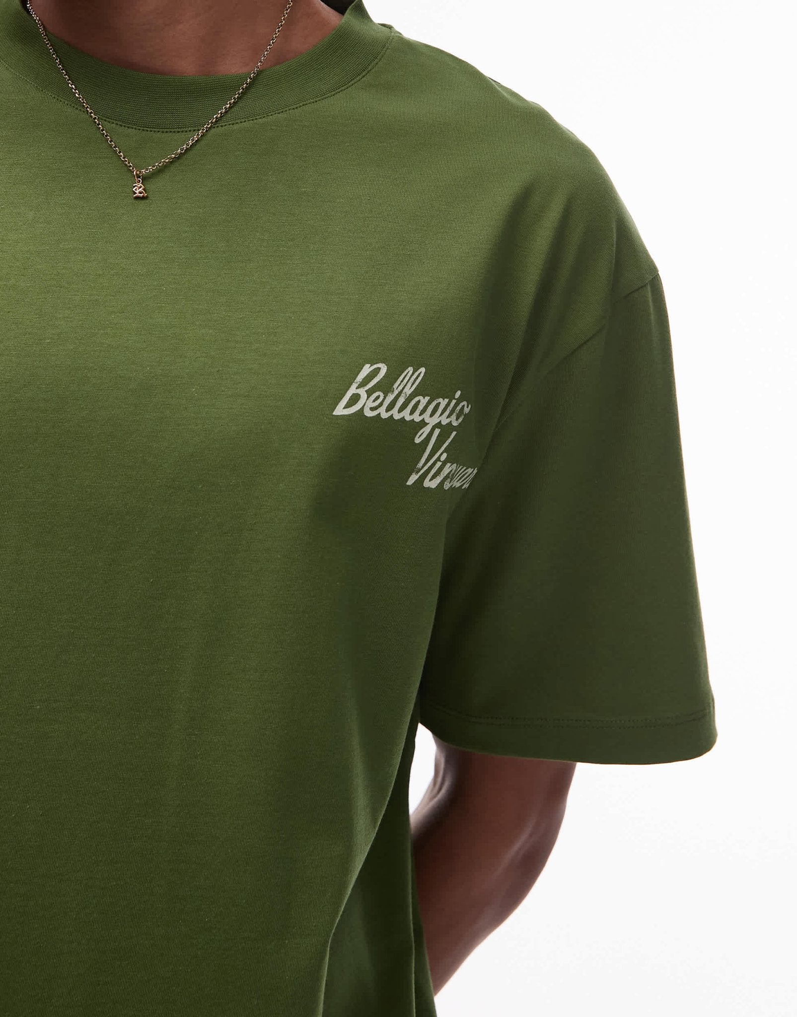 Topman relaxed fit t-shirt with front and back vineyard print in green - ASOS Sample Sale