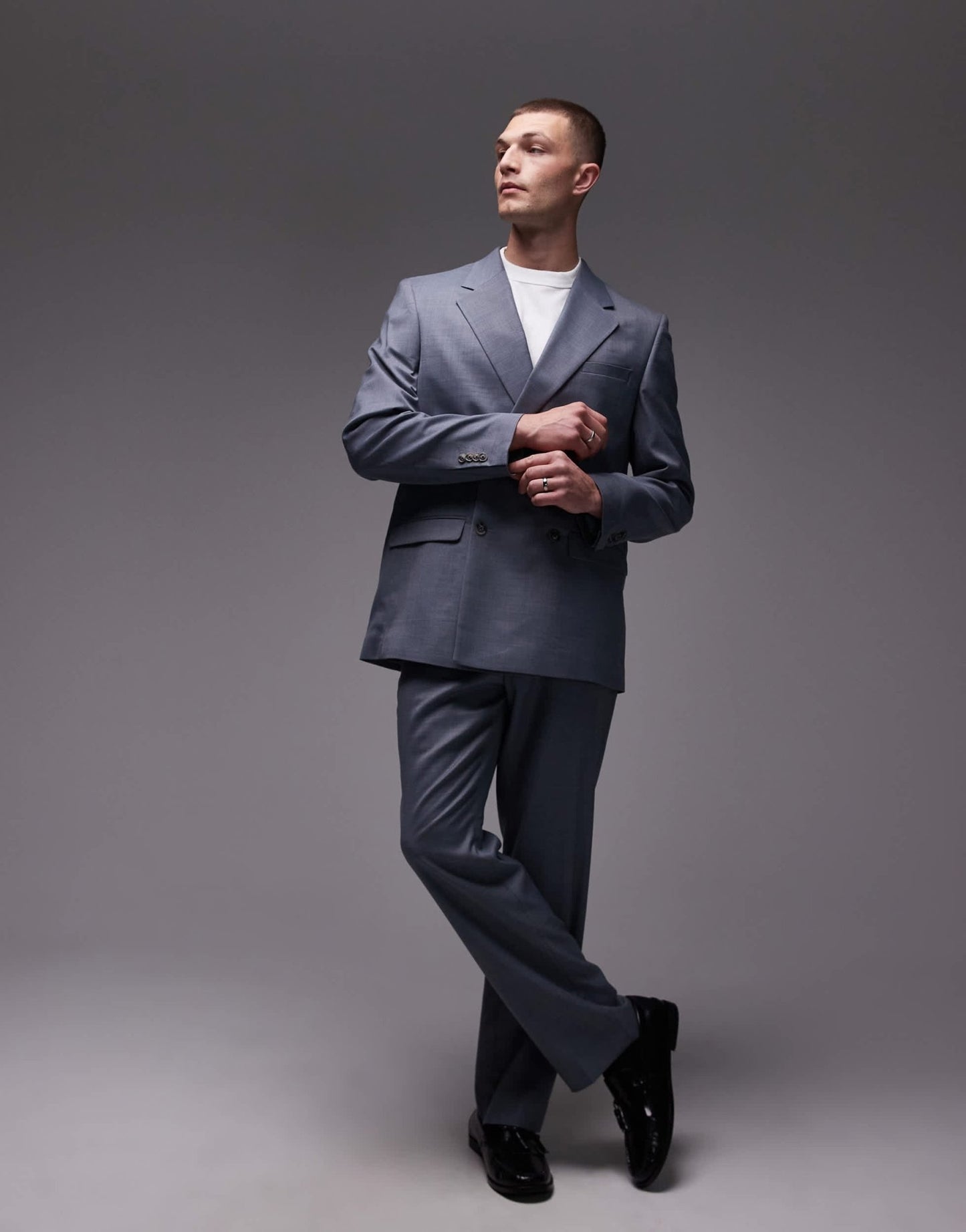 Topman relaxed suit jacket in blue - ASOS Sample Sale