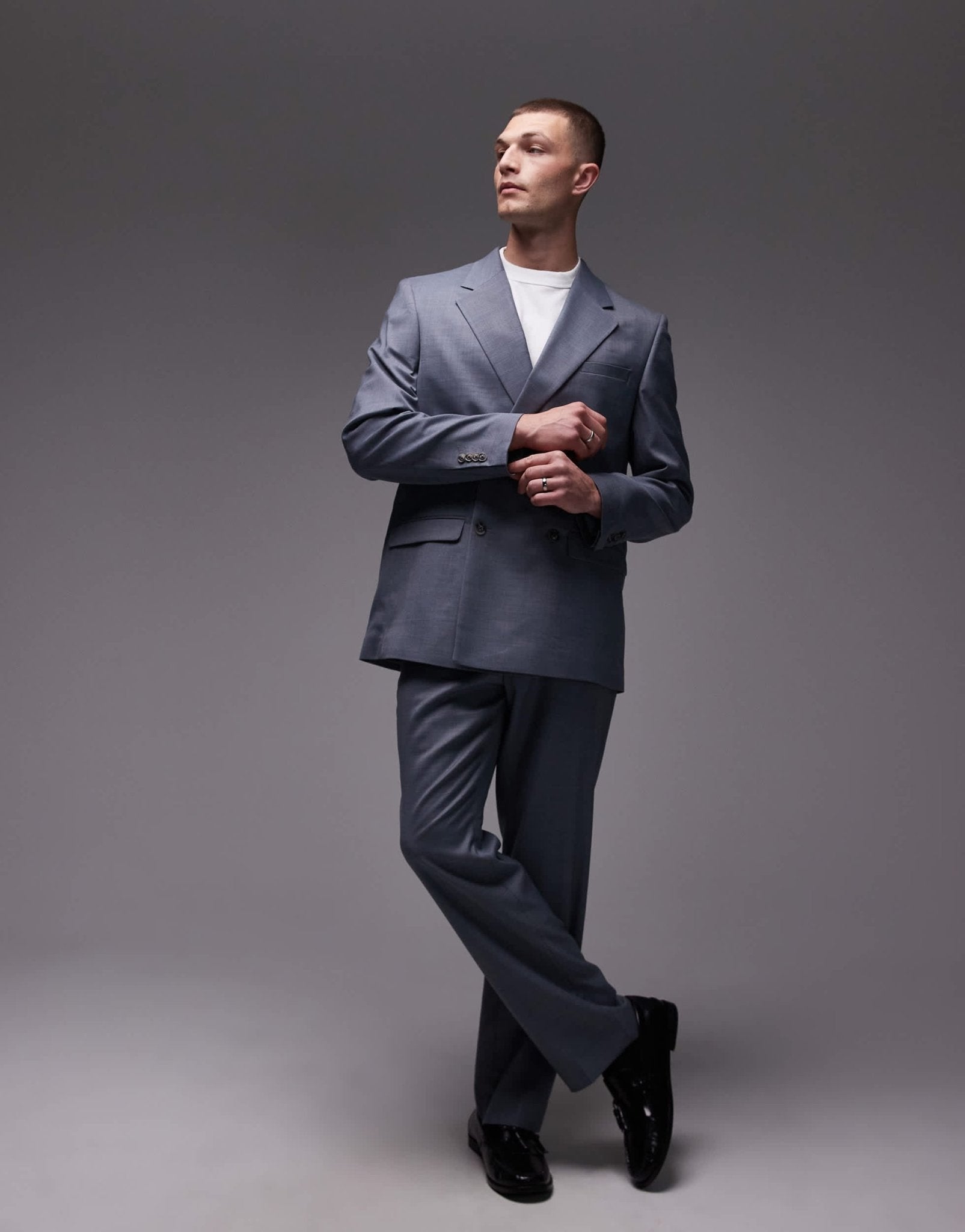 Topman relaxed suit jacket in blue - ASOS Sample Sale