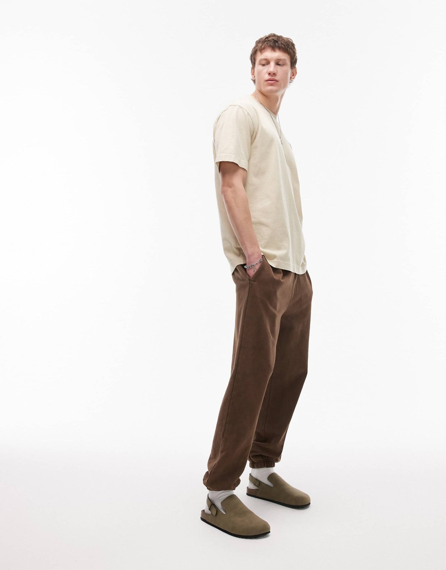 Topman relaxed washed t-shirt in stone - ASOS Sample Sale