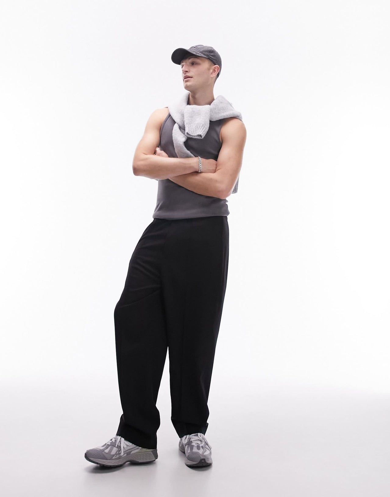 Topman rib vest in washed black - ASOS Sample Sale