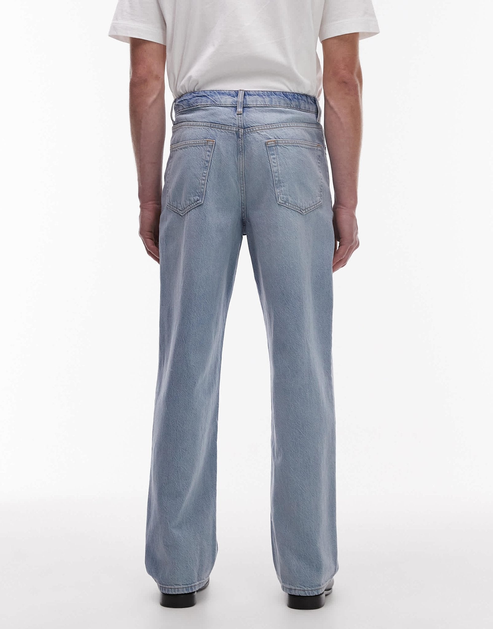 Topman rigid baggy jean in light wash blue - ASOS Sample Sale