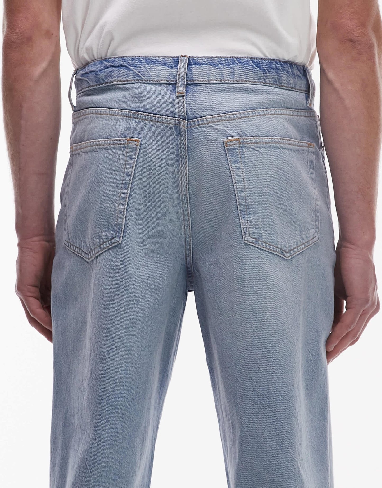 Topman rigid baggy jean in light wash blue - ASOS Sample Sale