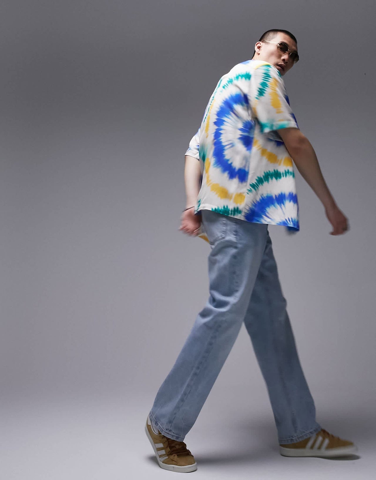 Topman short sleeve regular fit revere tie dye shirt in multi - ASOS Sample Sale
