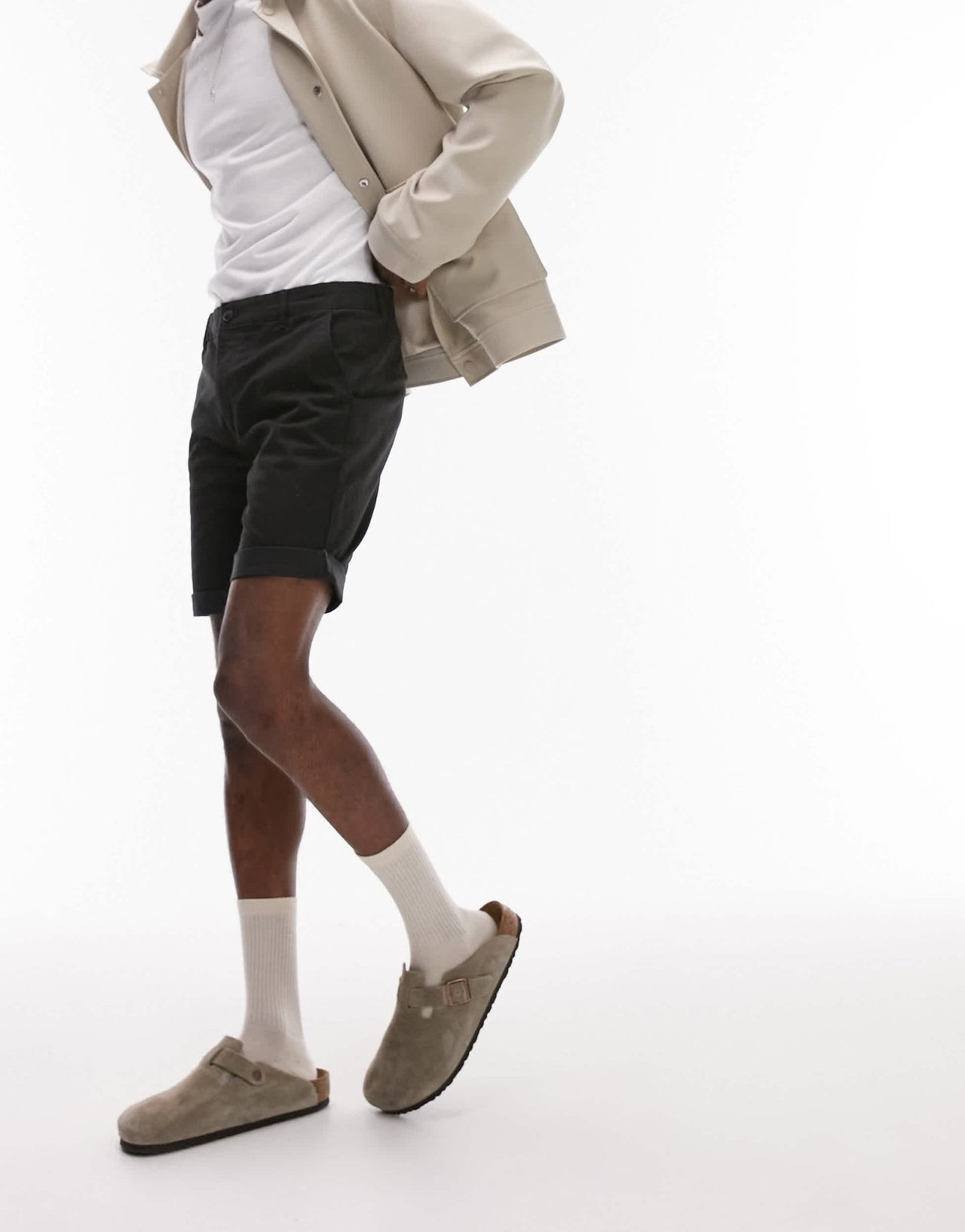 Topman skinny chino short in black - ASOS Sample Sale