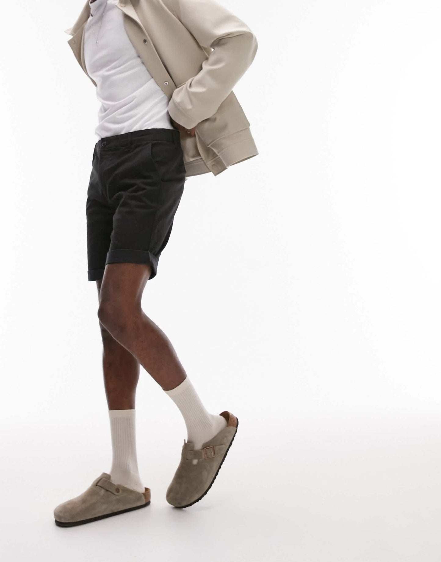 Topman skinny chino short in black - ASOS Sample Sale