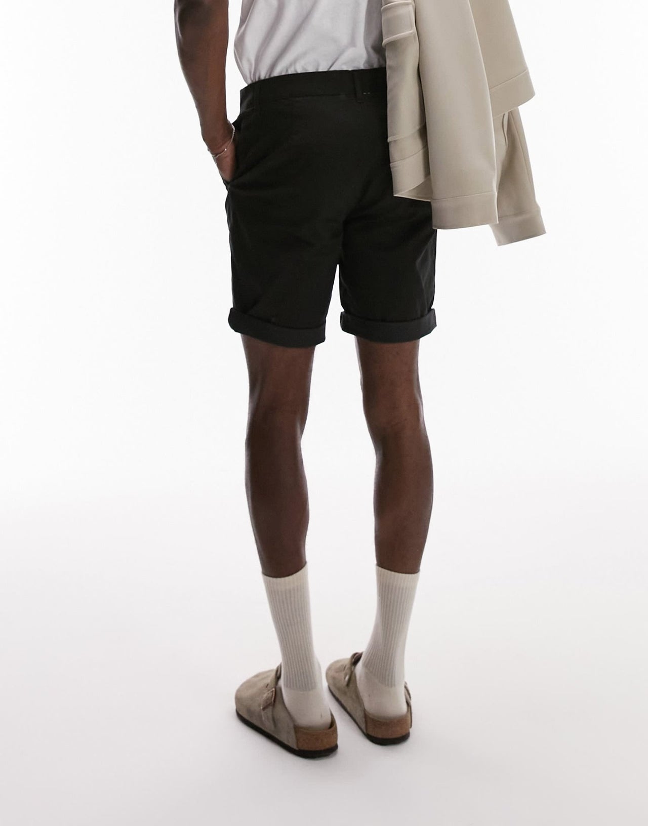Topman skinny chino short in black - ASOS Sample Sale