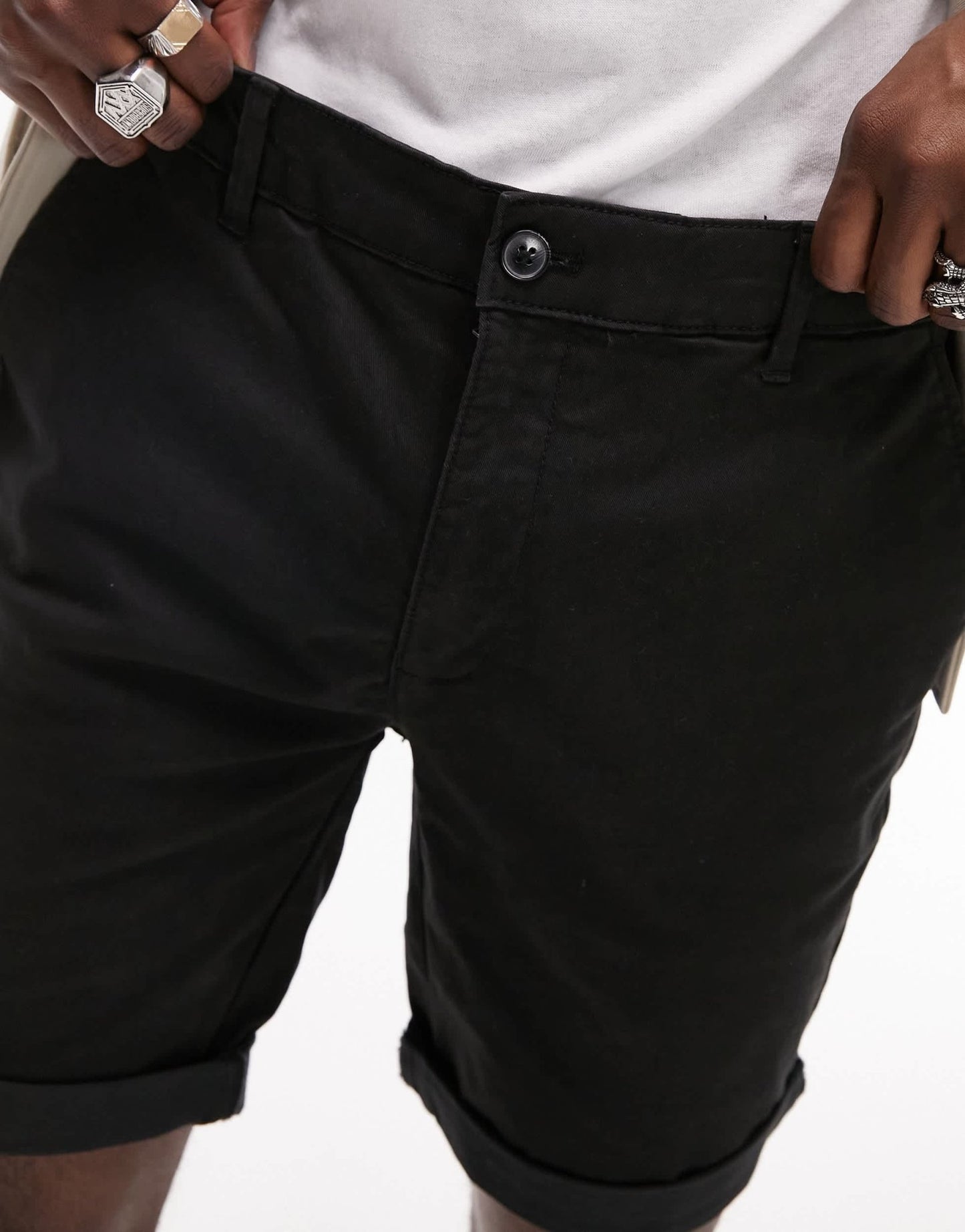 Topman skinny chino short in black - ASOS Sample Sale