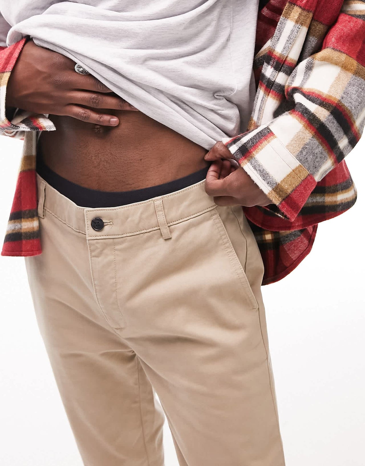 Topman skinny chino trousers in stone - ASOS Sample Sale