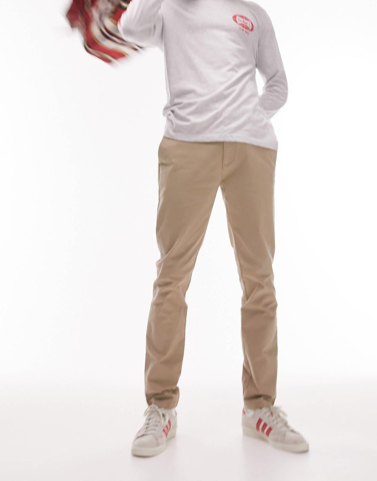 Topman skinny chino trousers in stone - ASOS Sample Sale