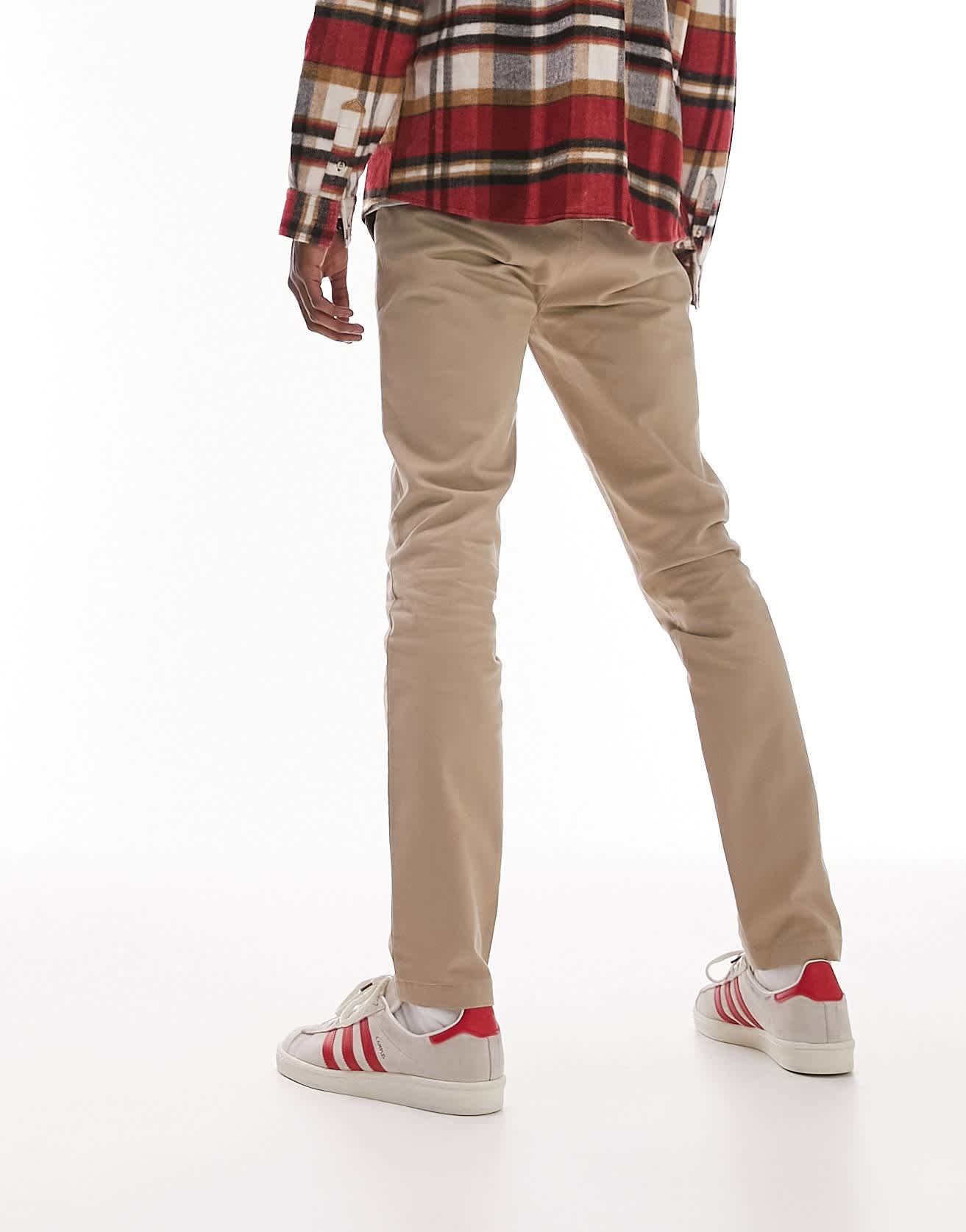 Topman skinny chino trousers in stone - ASOS Sample Sale
