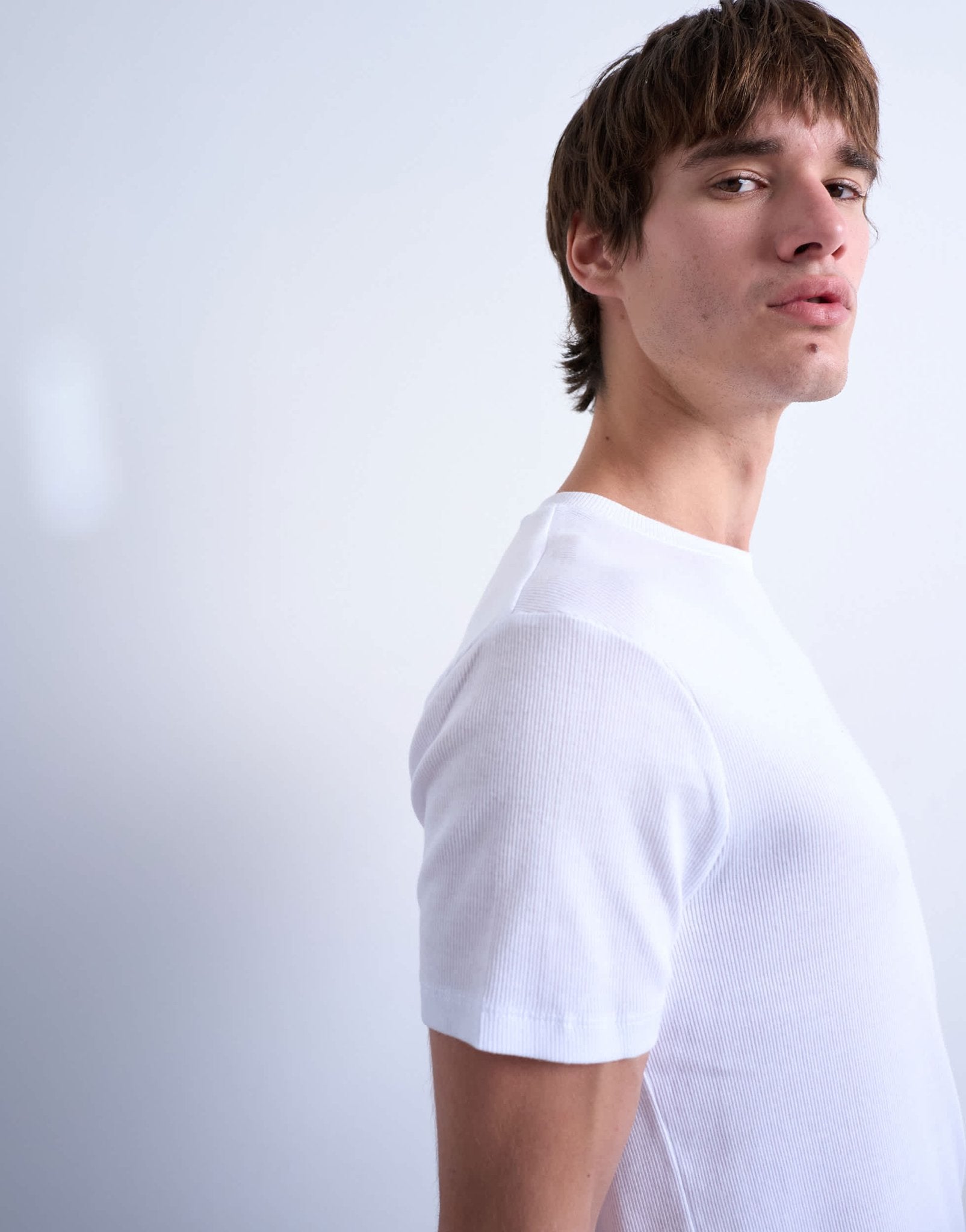 Topman skinny fit ribbed t-shirt in white - ASOS Sample Sale