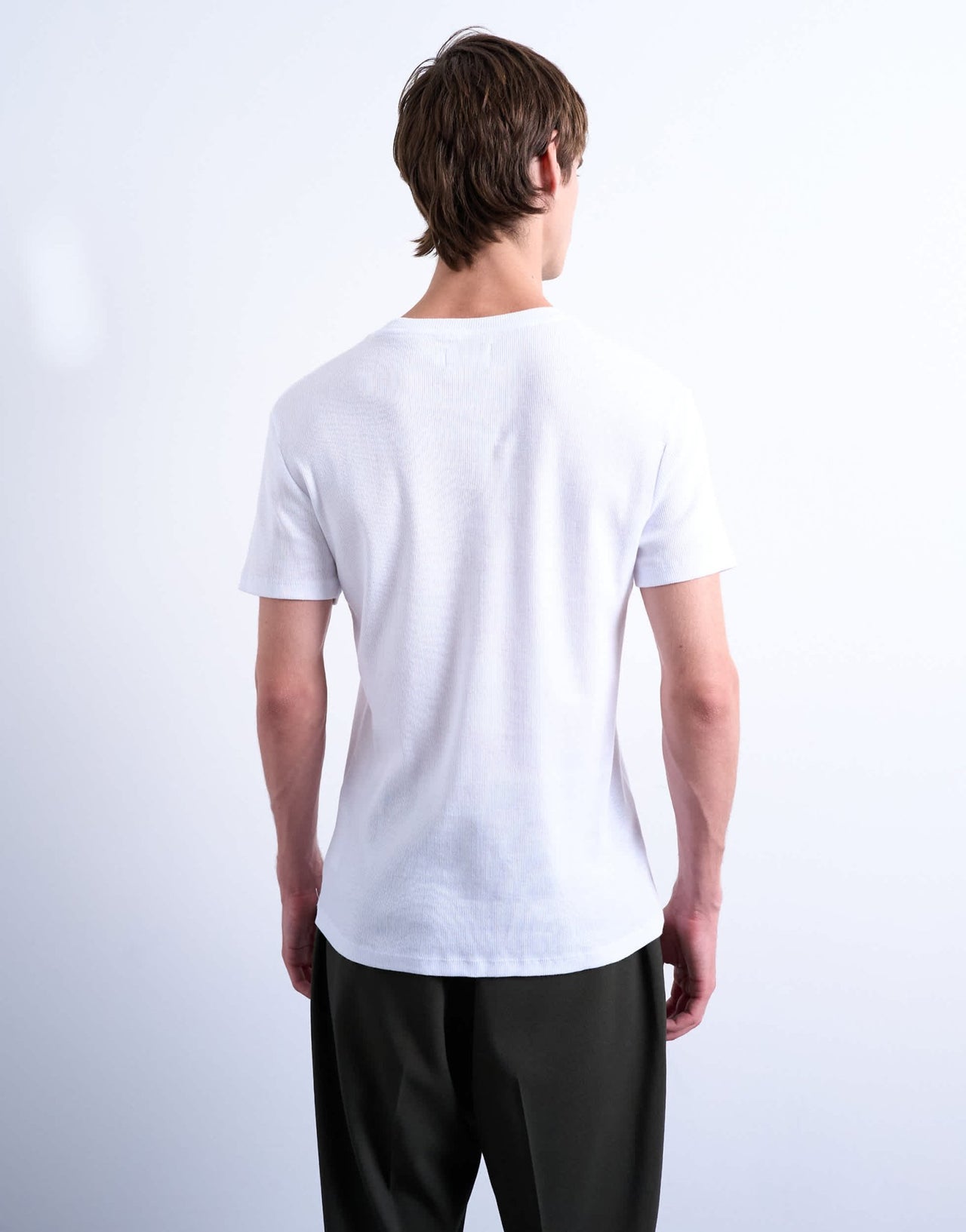 Topman skinny fit ribbed t-shirt in white - ASOS Sample Sale