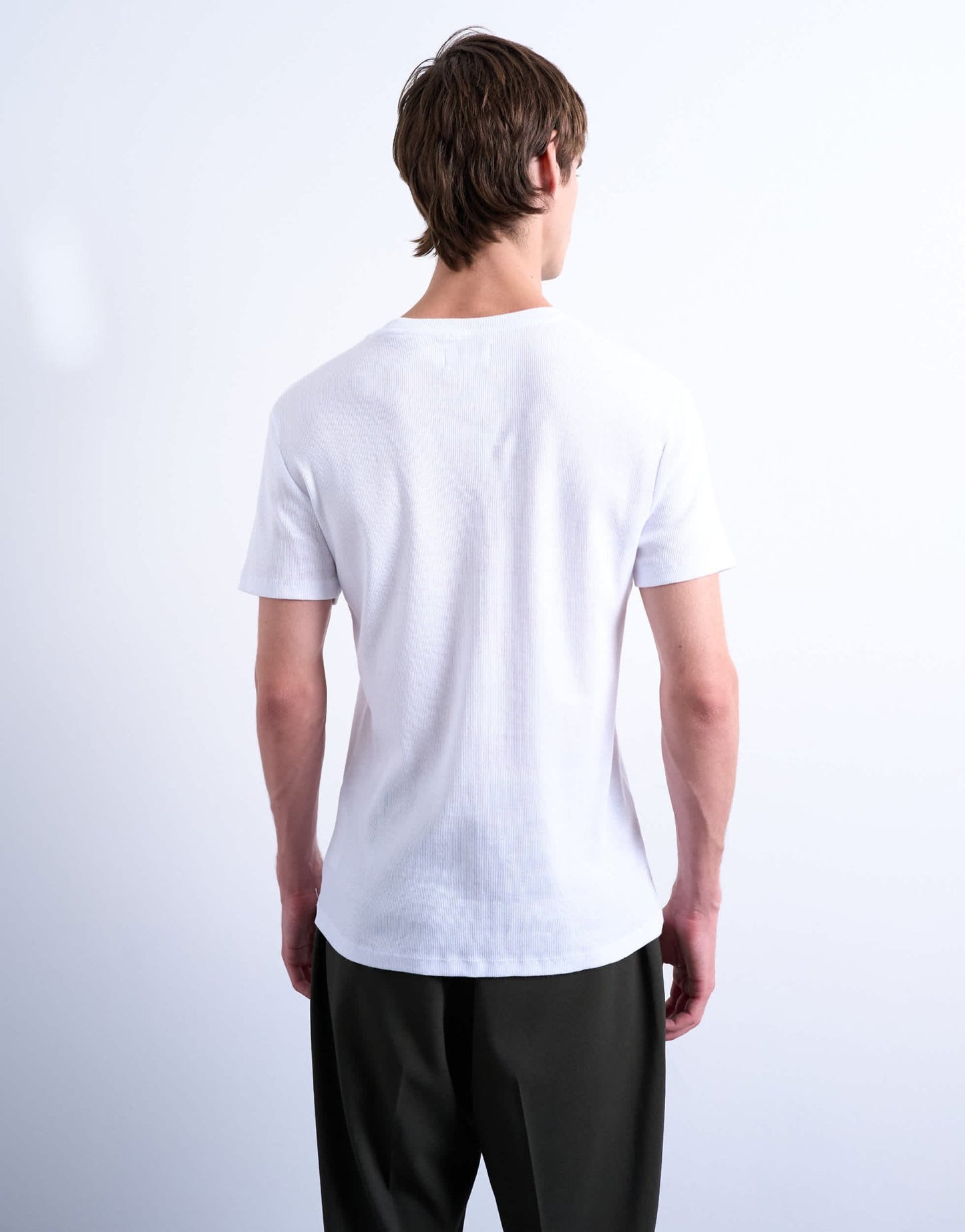 Topman skinny fit ribbed t-shirt in white - ASOS Sample Sale