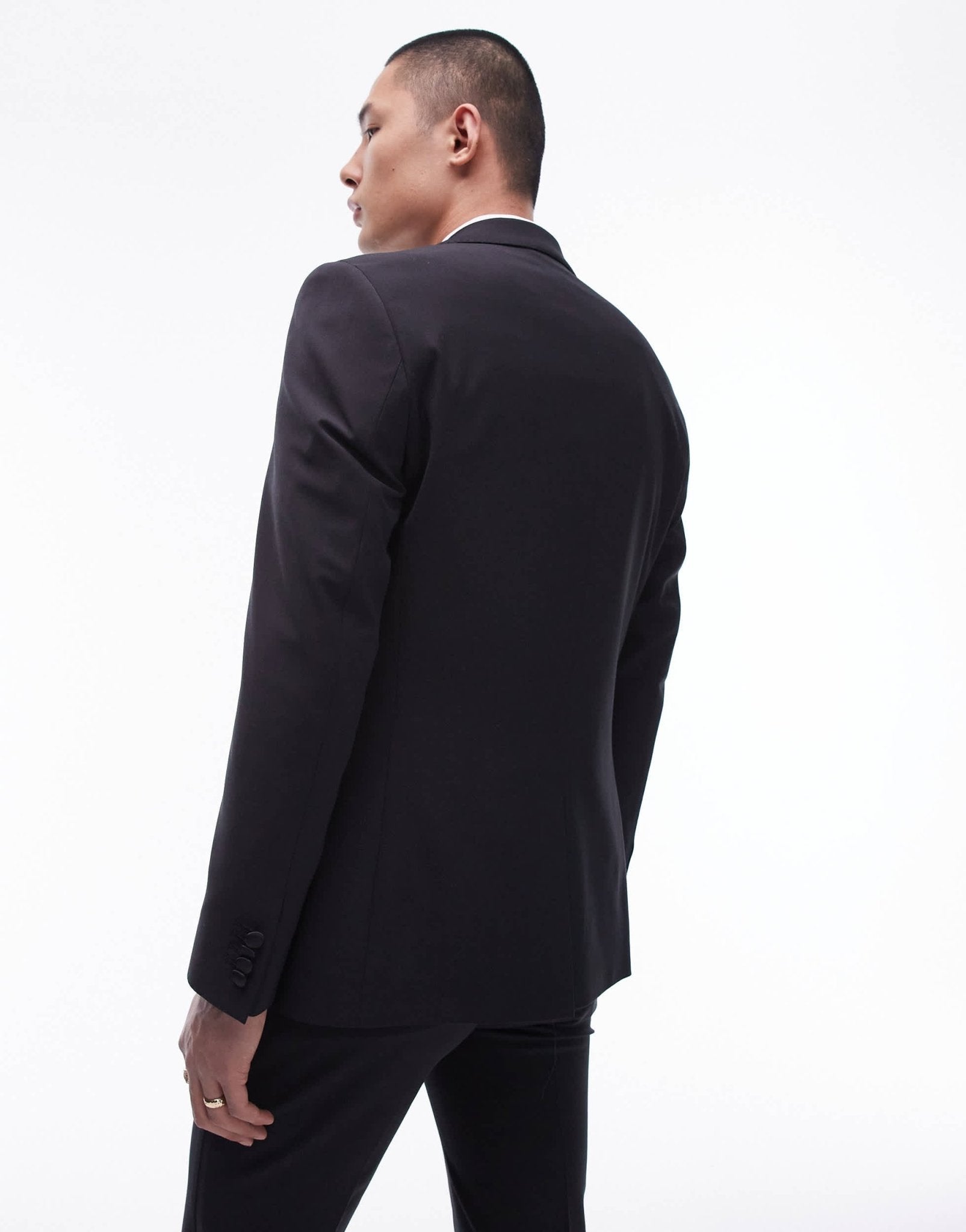 Topman skinny premium wool rich tux jacket in black - ASOS Sample Sale