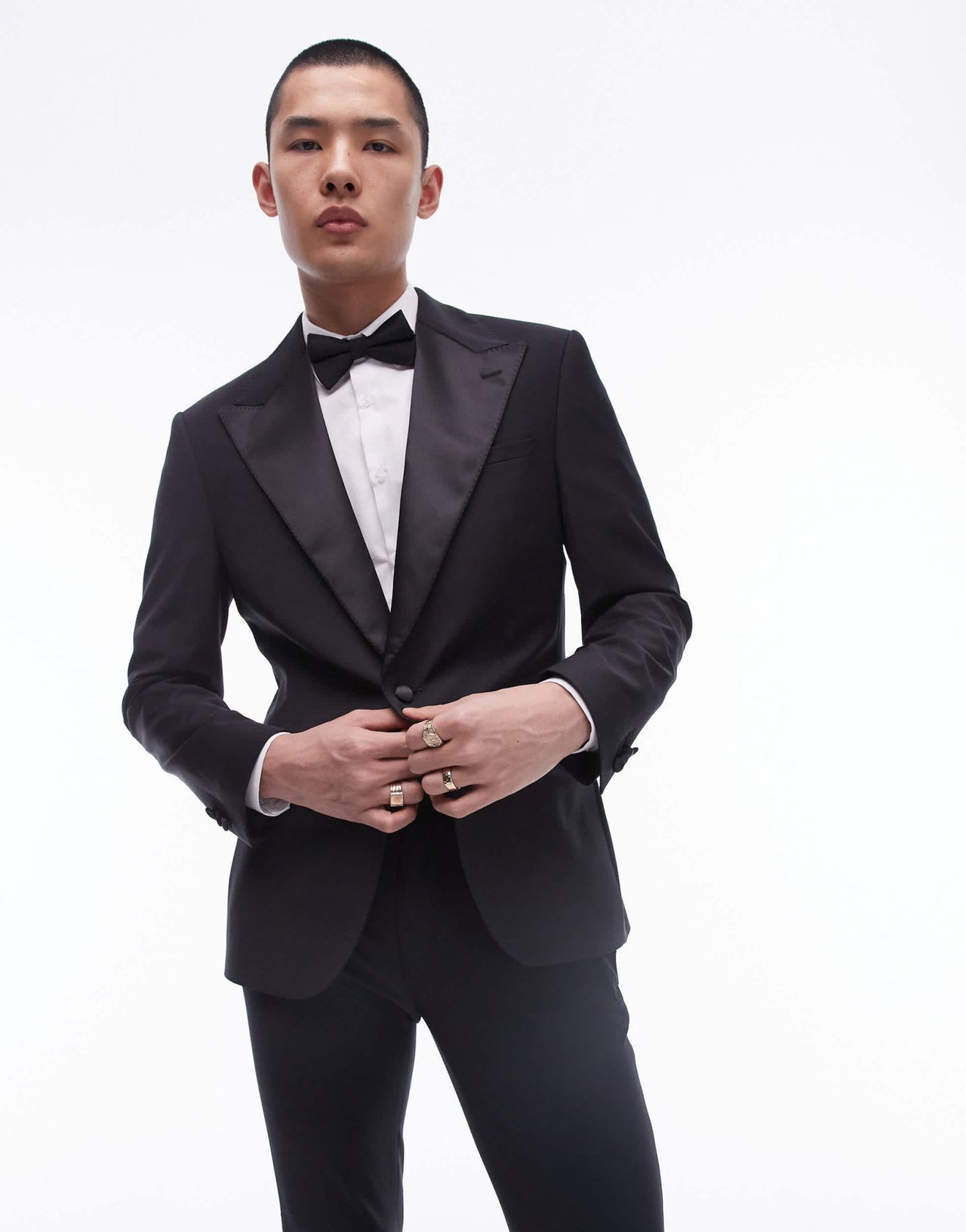 Topman skinny premium wool rich tux jacket in black - ASOS Sample Sale