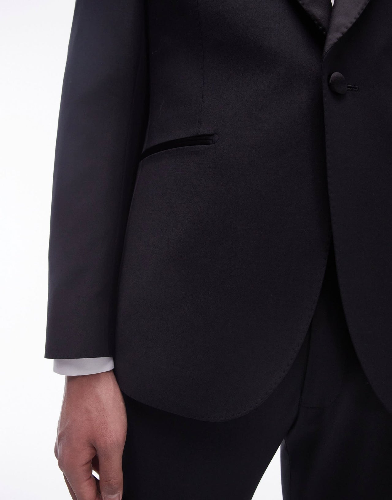 Topman skinny premium wool rich tux jacket in black - ASOS Sample Sale