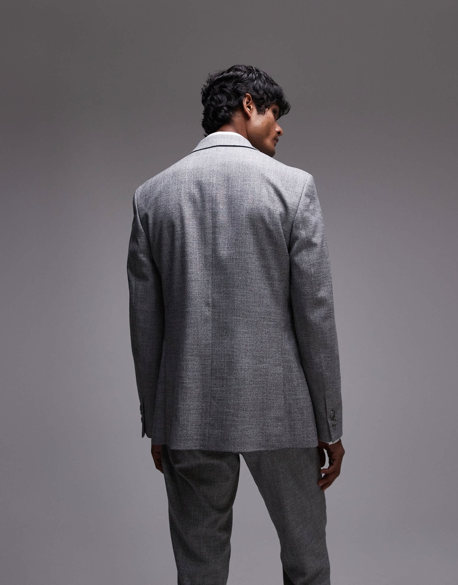 Topman skinny textured suit jacket in grey - ASOS Sample Sale