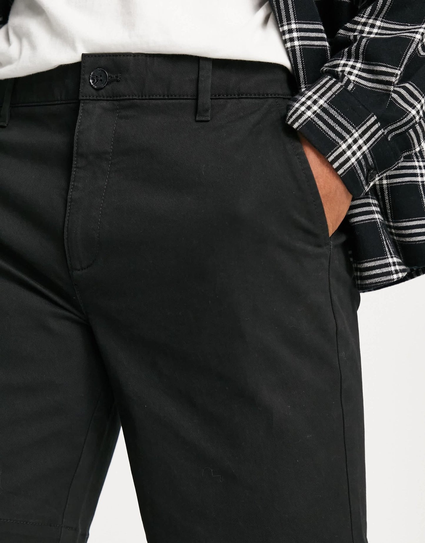 Topman slim chino short in black - ASOS Sample Sale
