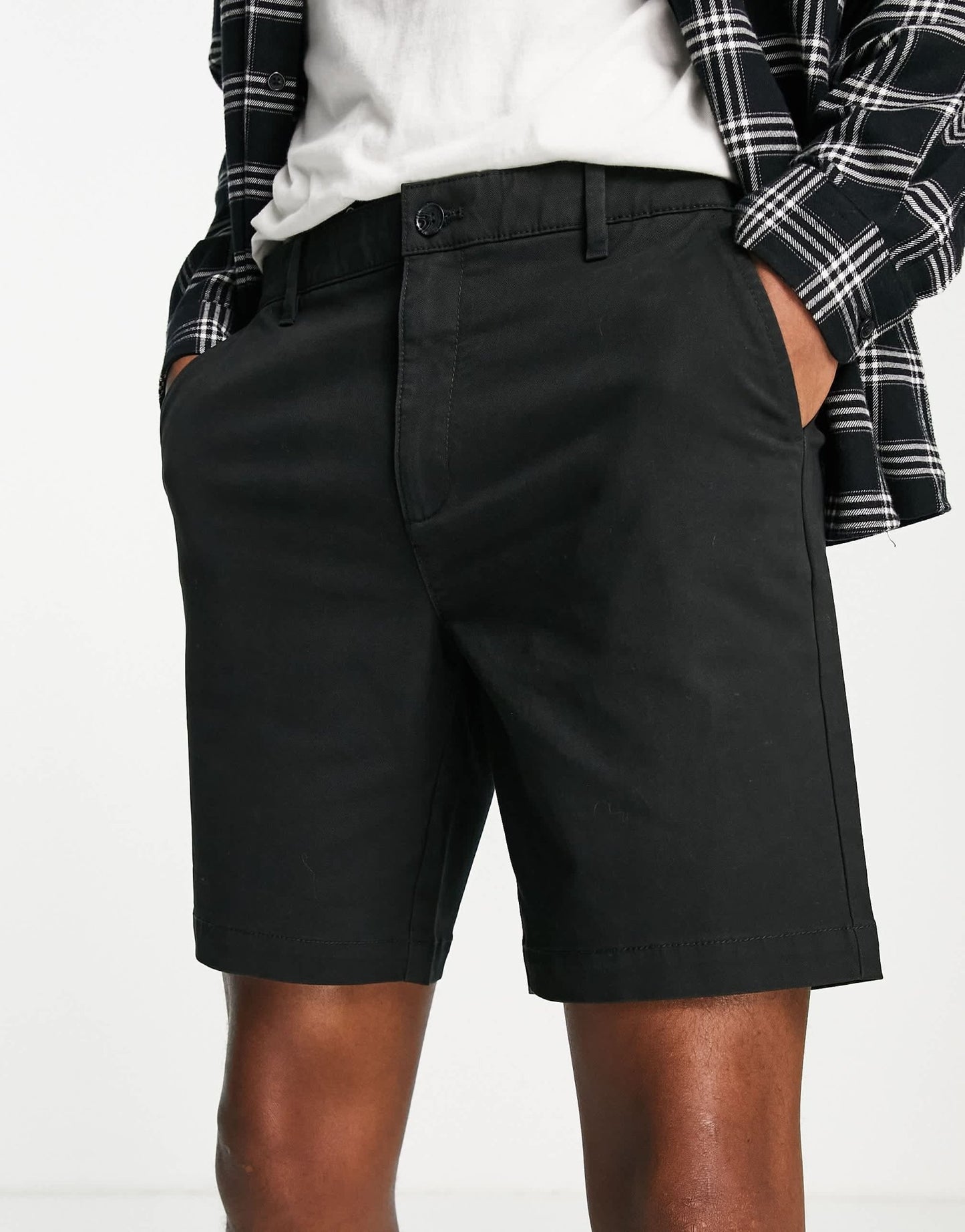 Topman slim chino short in black - ASOS Sample Sale