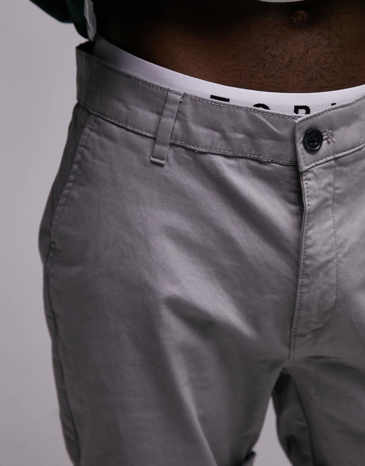 Topman slim chino short in grey - ASOS Sample Sale