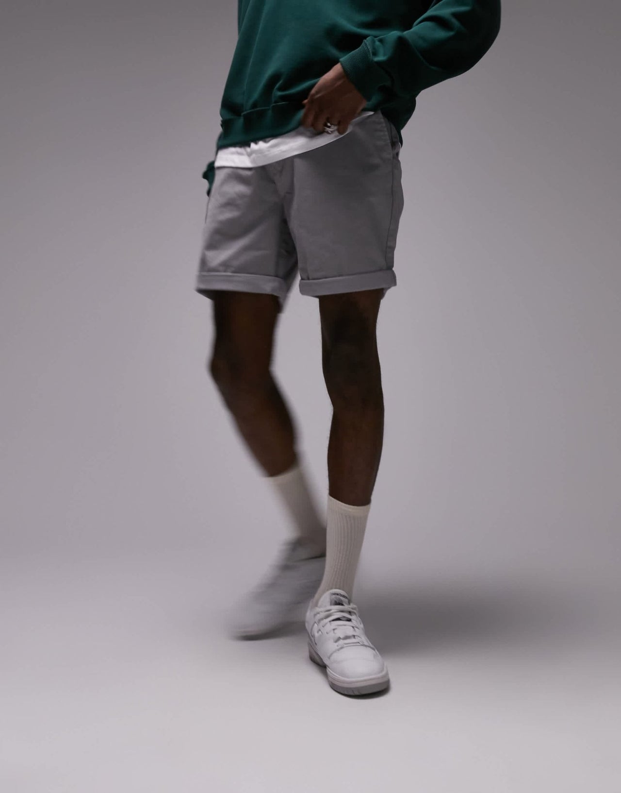 Topman slim chino short in grey - ASOS Sample Sale